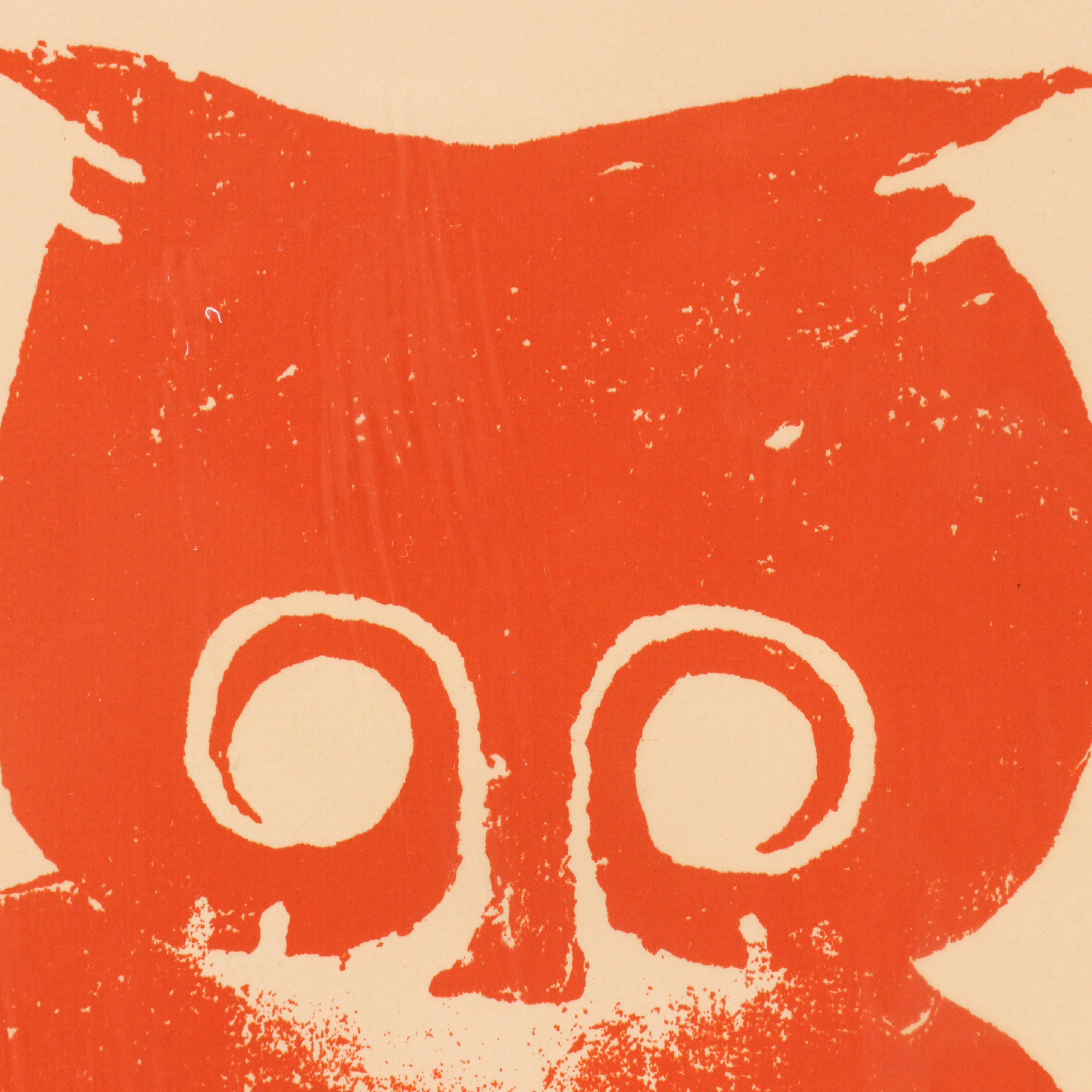 Albert Leon Wilson Woodcut "Loving Couple," 1972