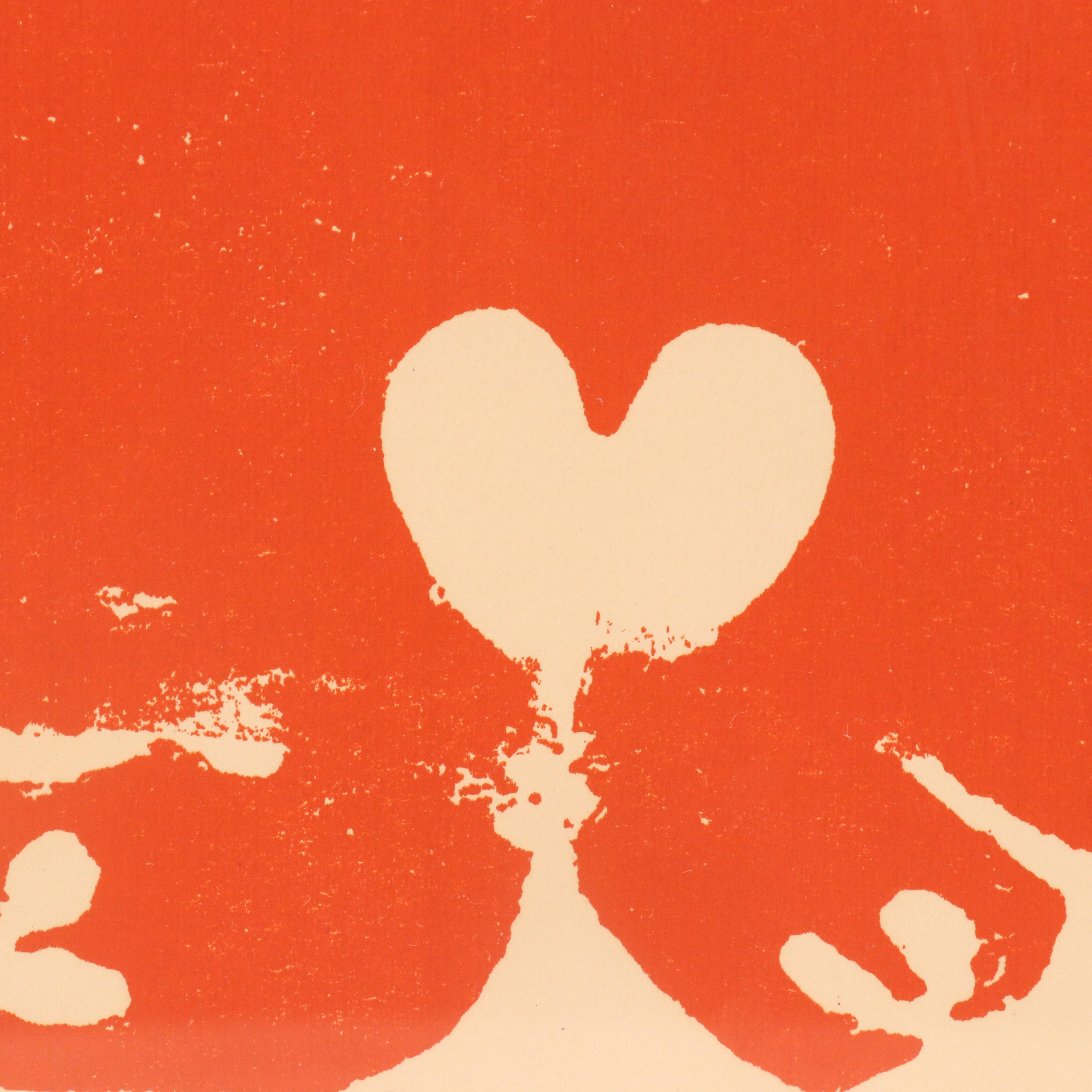 Albert Leon Wilson Woodcut "Loving Couple," 1972