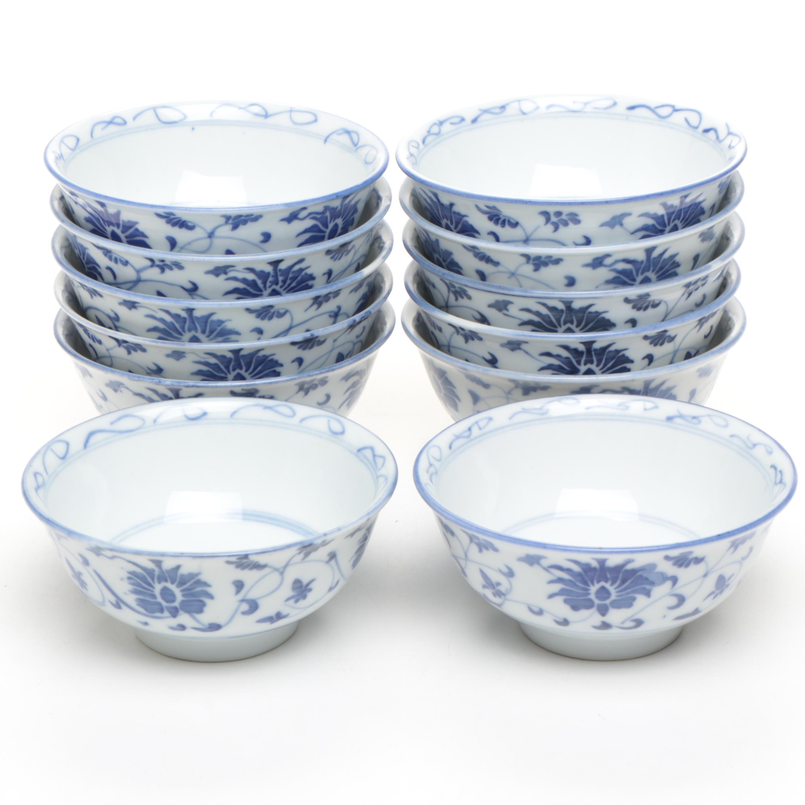 Chinese Porcelain Rice Grain with Other Soup Bowls and Spoons
