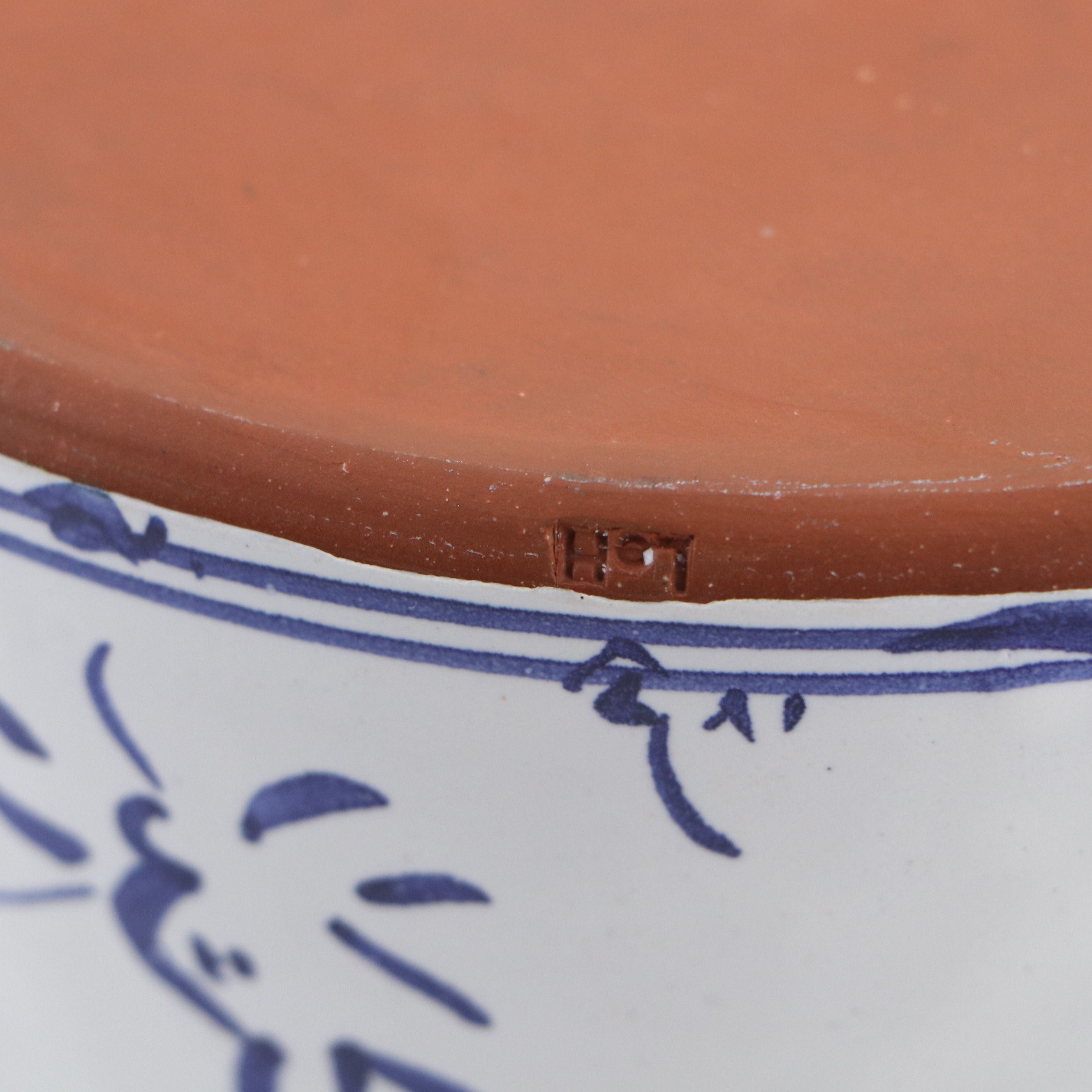 HOT Studio Pottery Rabbit Pattern Tureen with Blue and White Beaded Napkin Rings