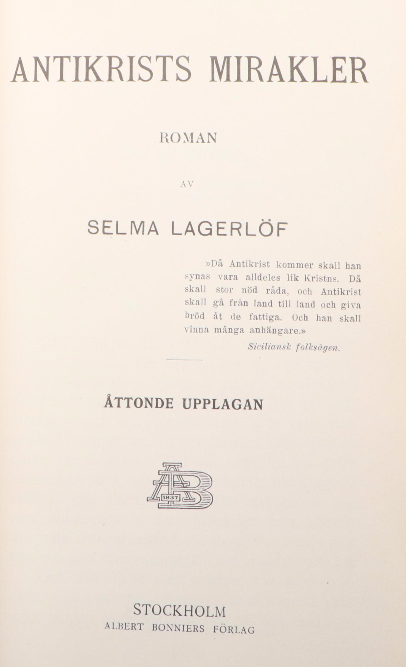 Leather Bound "Jerusalem" Two-Volume Set and More by Selma Lagerlöf