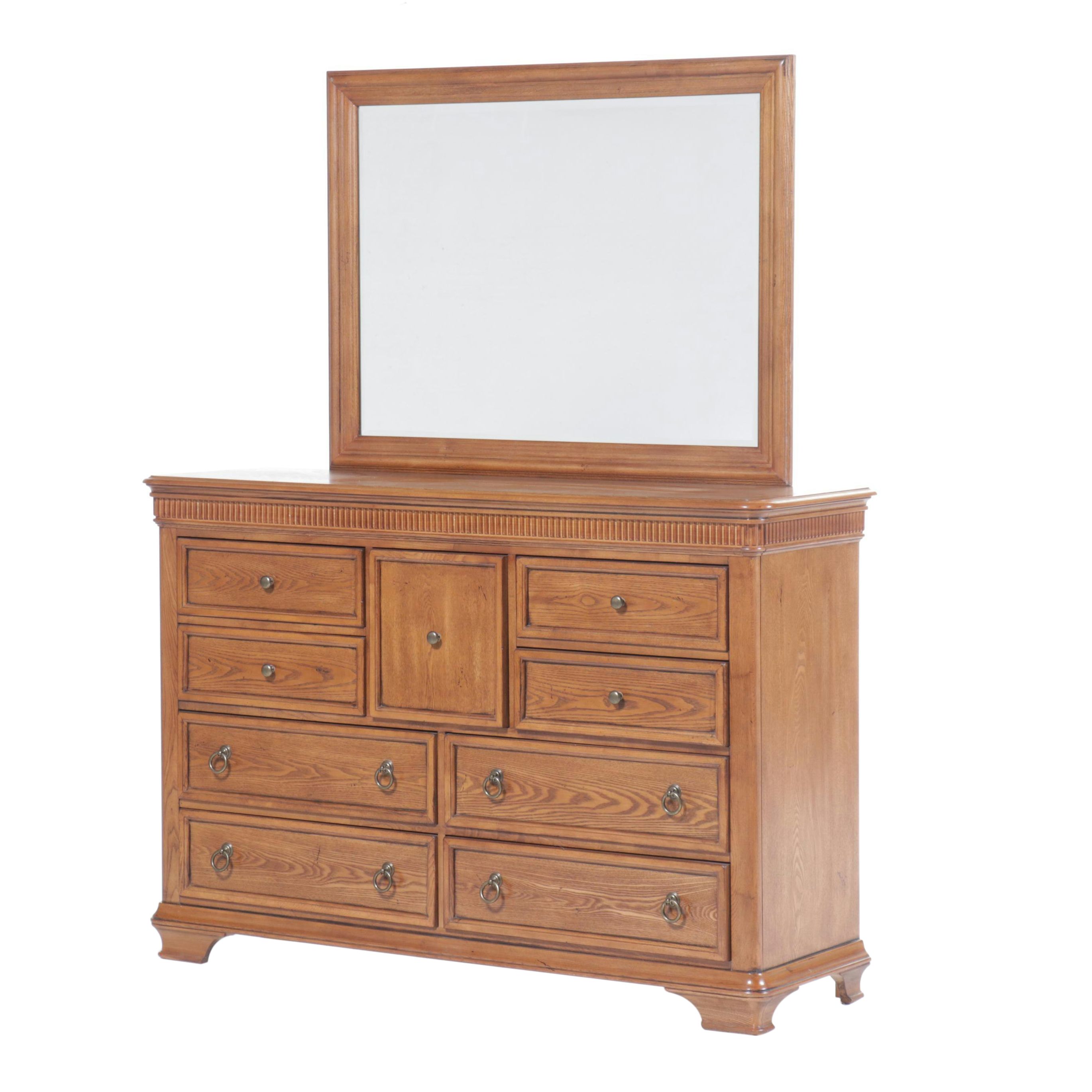 Georgian Style Oak Dresser with Mirror