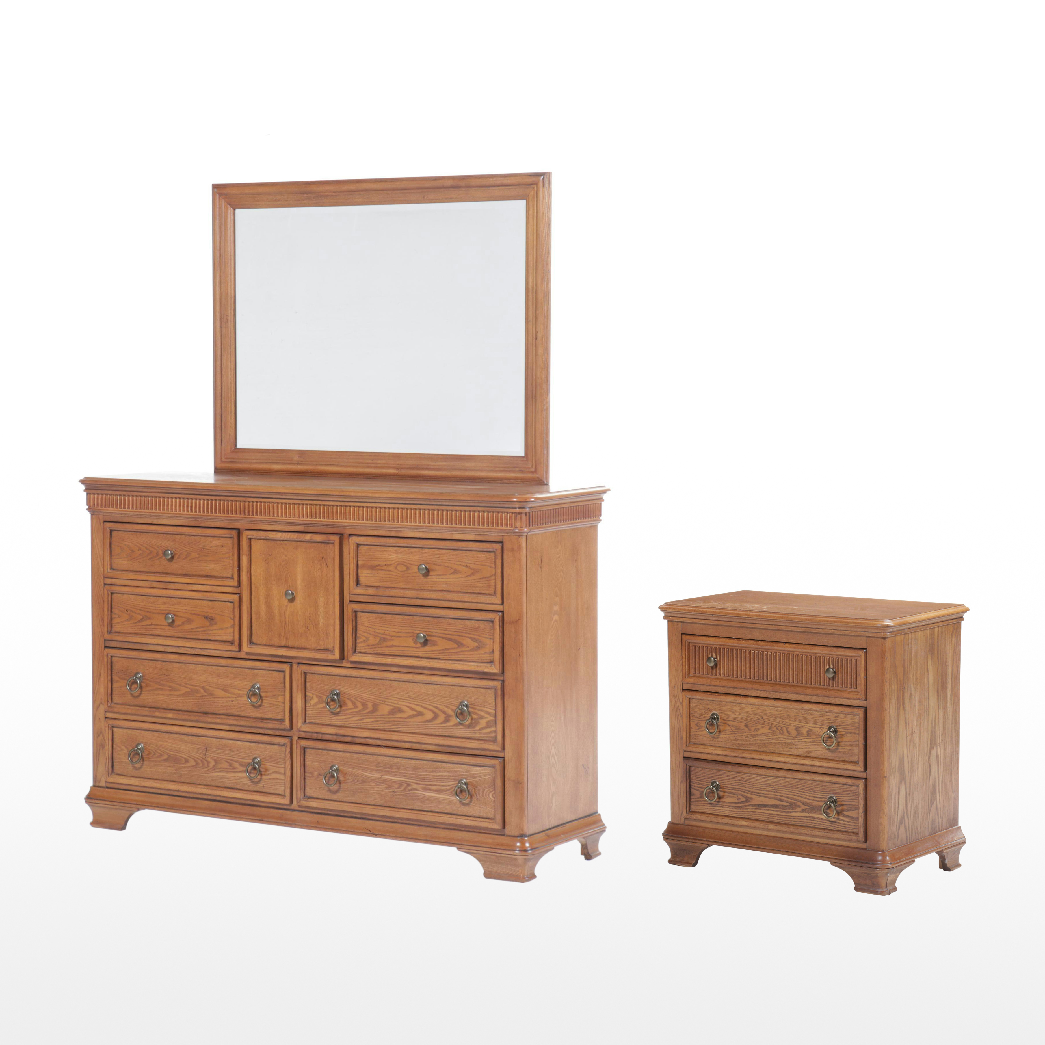 Georgian Style Oak Dresser with Mirror