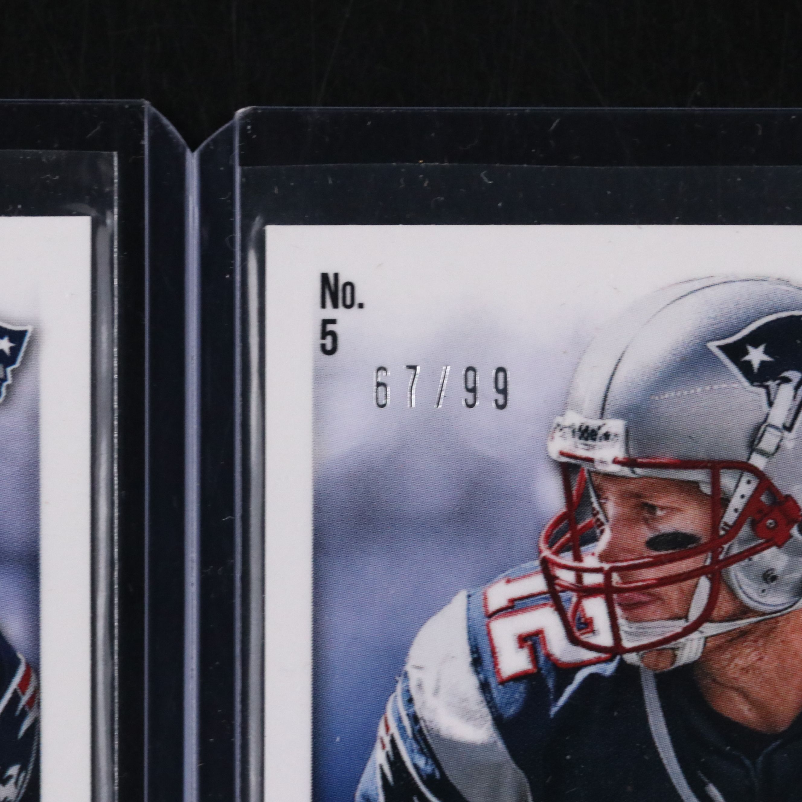 2013 Prizm Tom Brady Cornerstones Red Prizm Football Card No. 67/99 with More