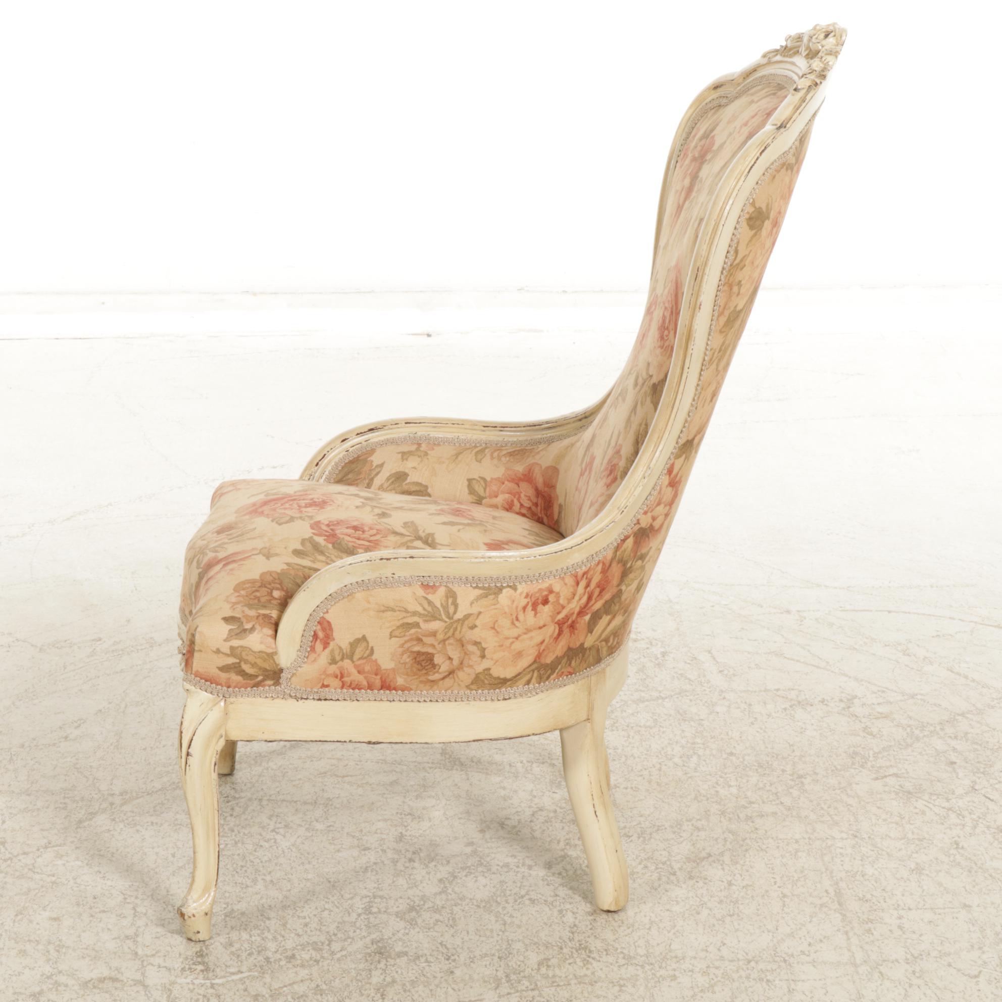 Louis XV Style Spoon-Back Nursing Chair, Late 19th to Early 20th Century