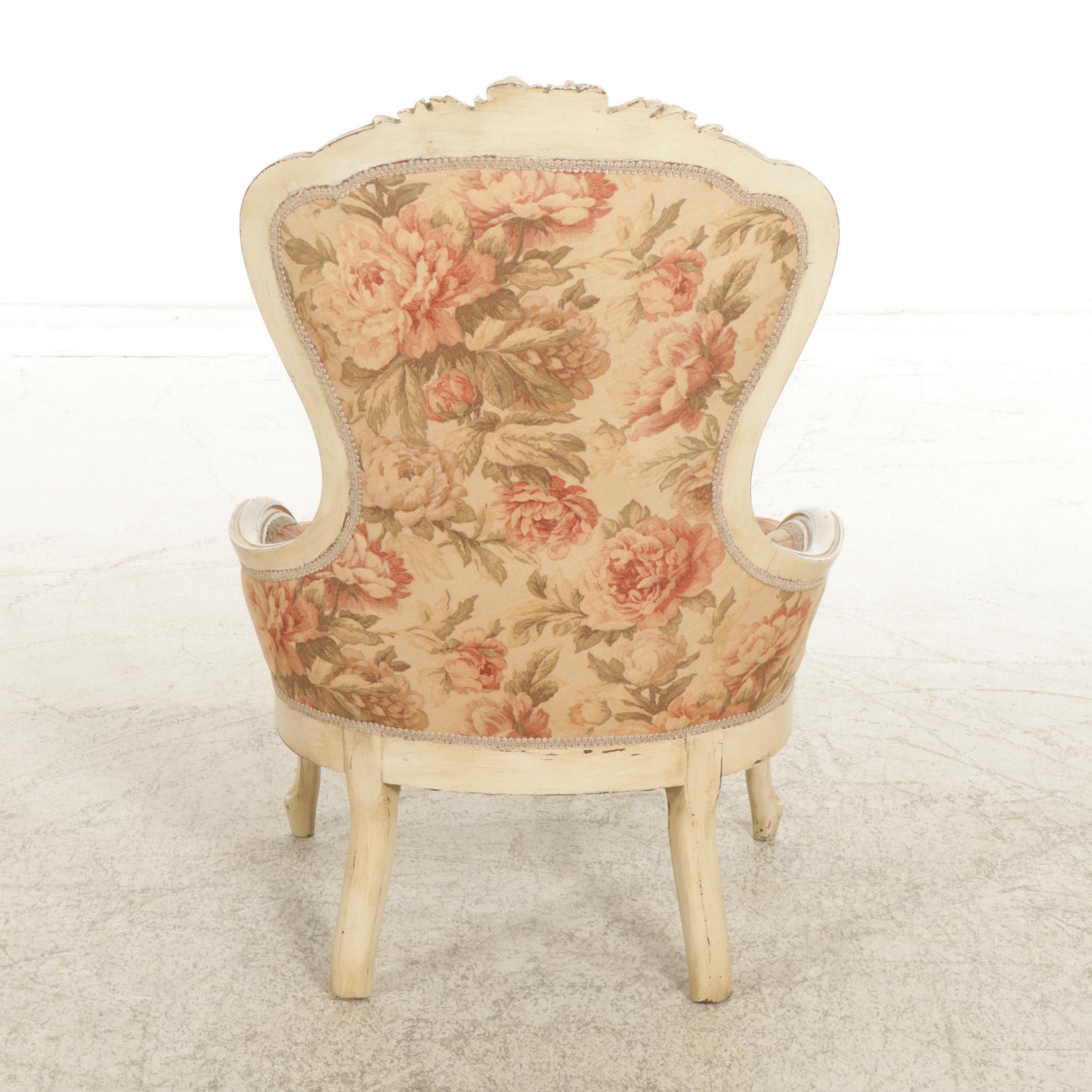 Louis XV Style Spoon-Back Nursing Chair, Late 19th to Early 20th Century