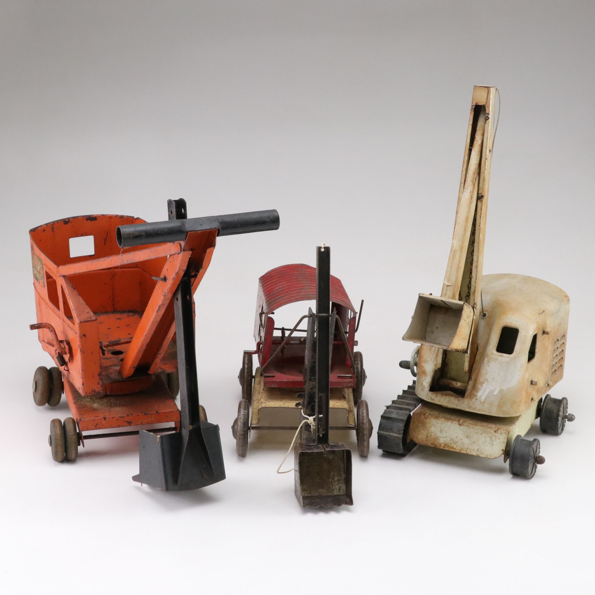 Antique Metal Construction Toys Includes Steam Shovel and Backhoe