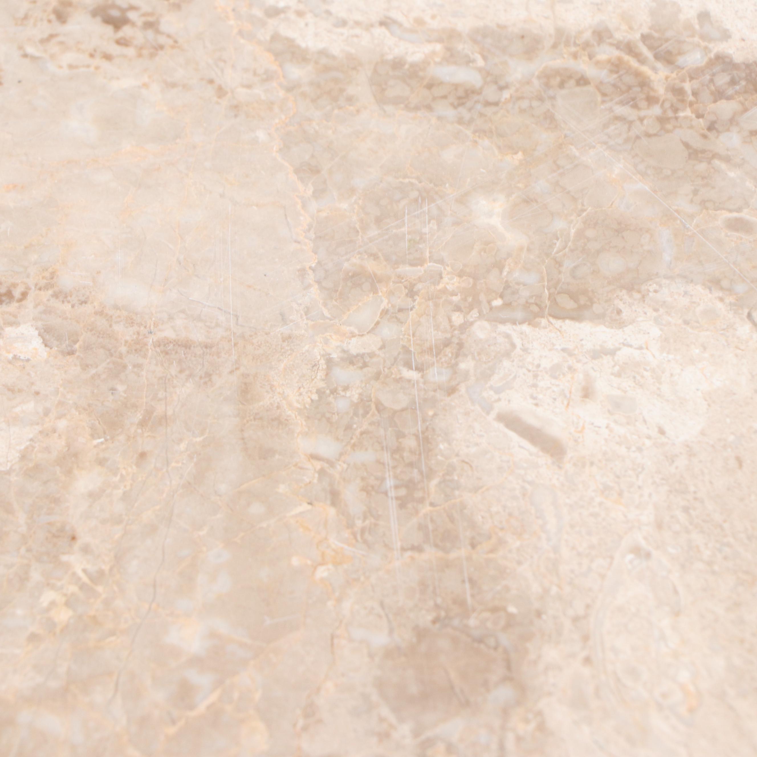 Stone Wrought Iron End Table