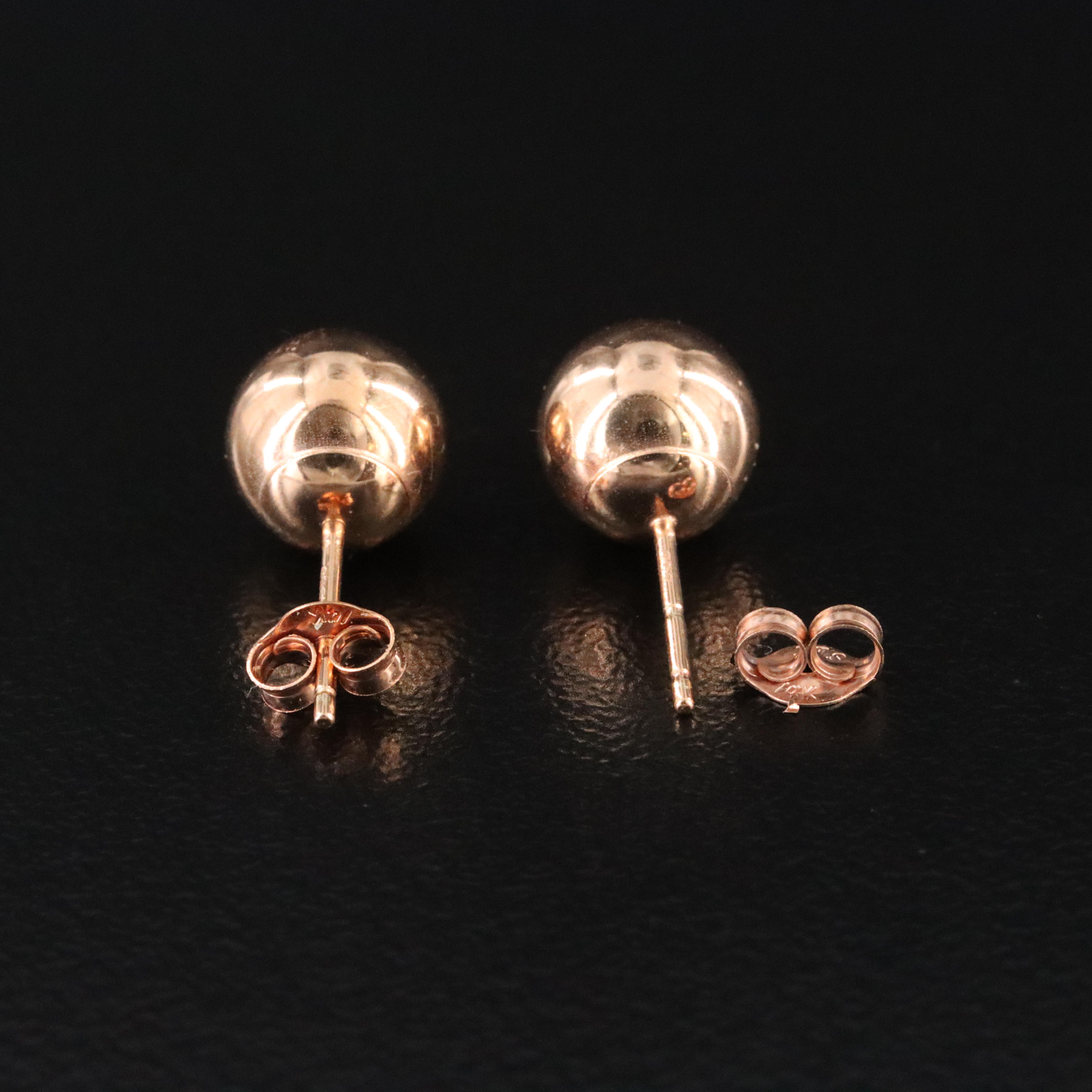 14K Rose Gold Stud Earrings