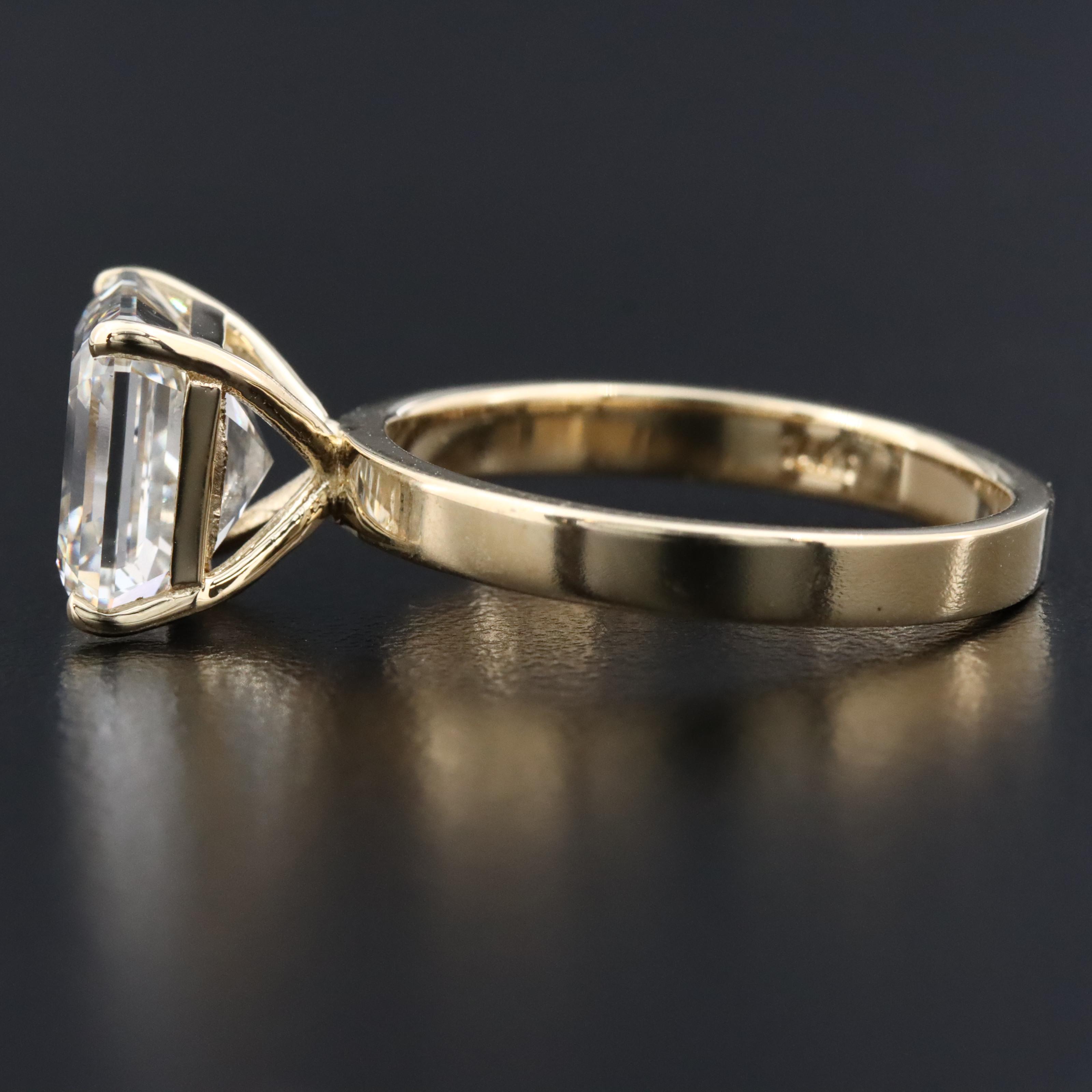 14K 5.00 CT Lab Grown Diamond Solitaire Ring with IGI Report