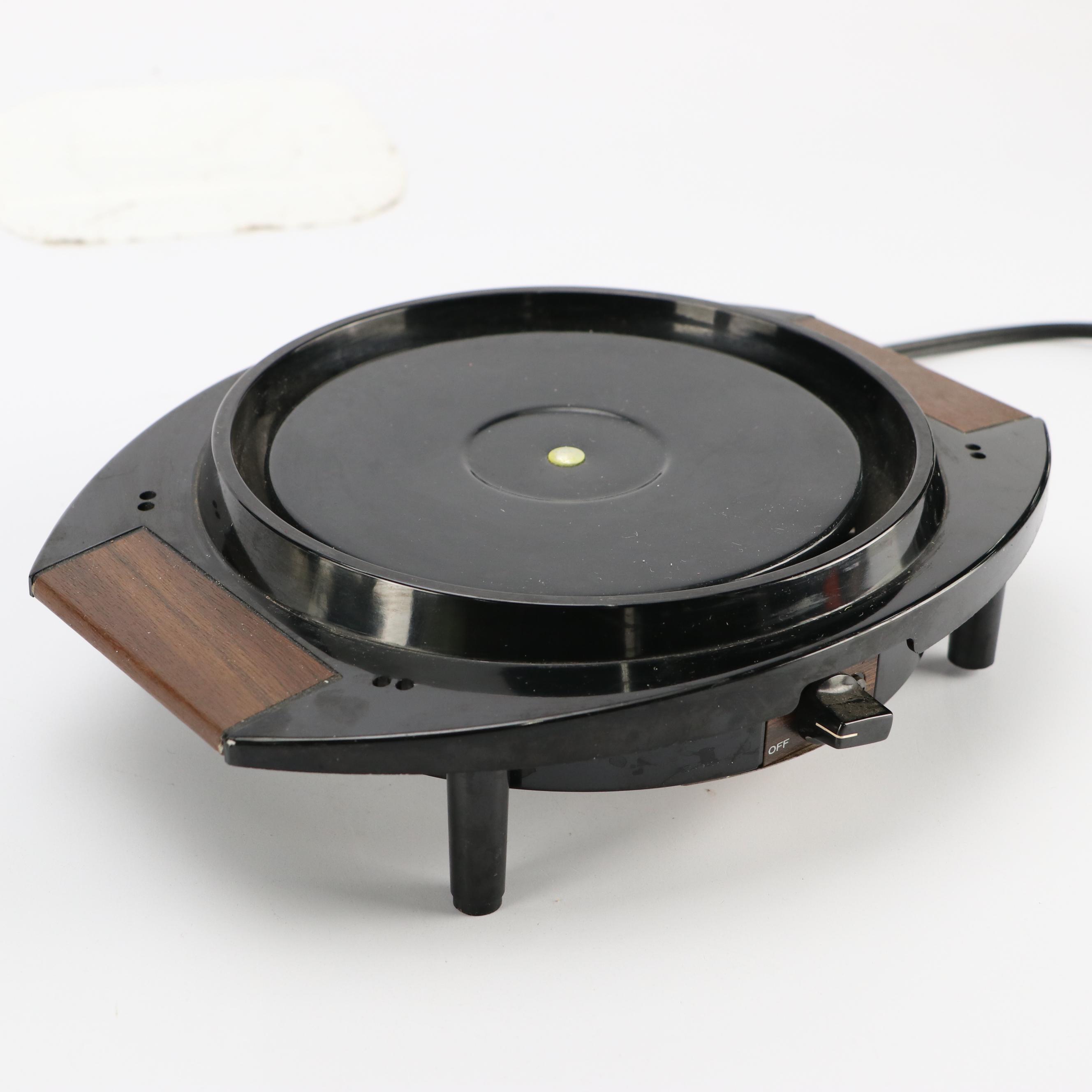 Cornwall Electric Fondue Pot with Fitz and Floyd "Moon Flower" Salad Plates