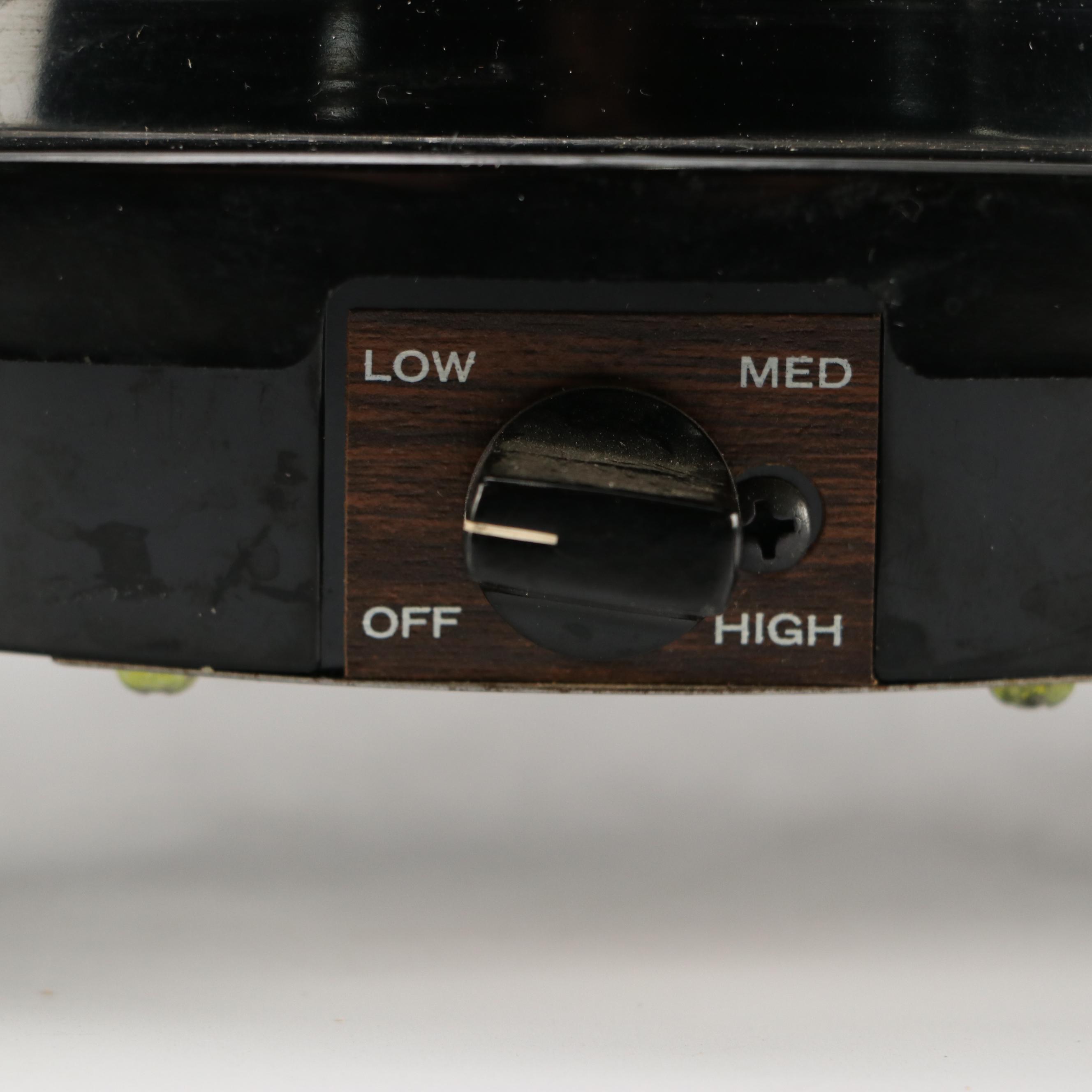 Cornwall Electric Fondue Pot with Fitz and Floyd "Moon Flower" Salad Plates