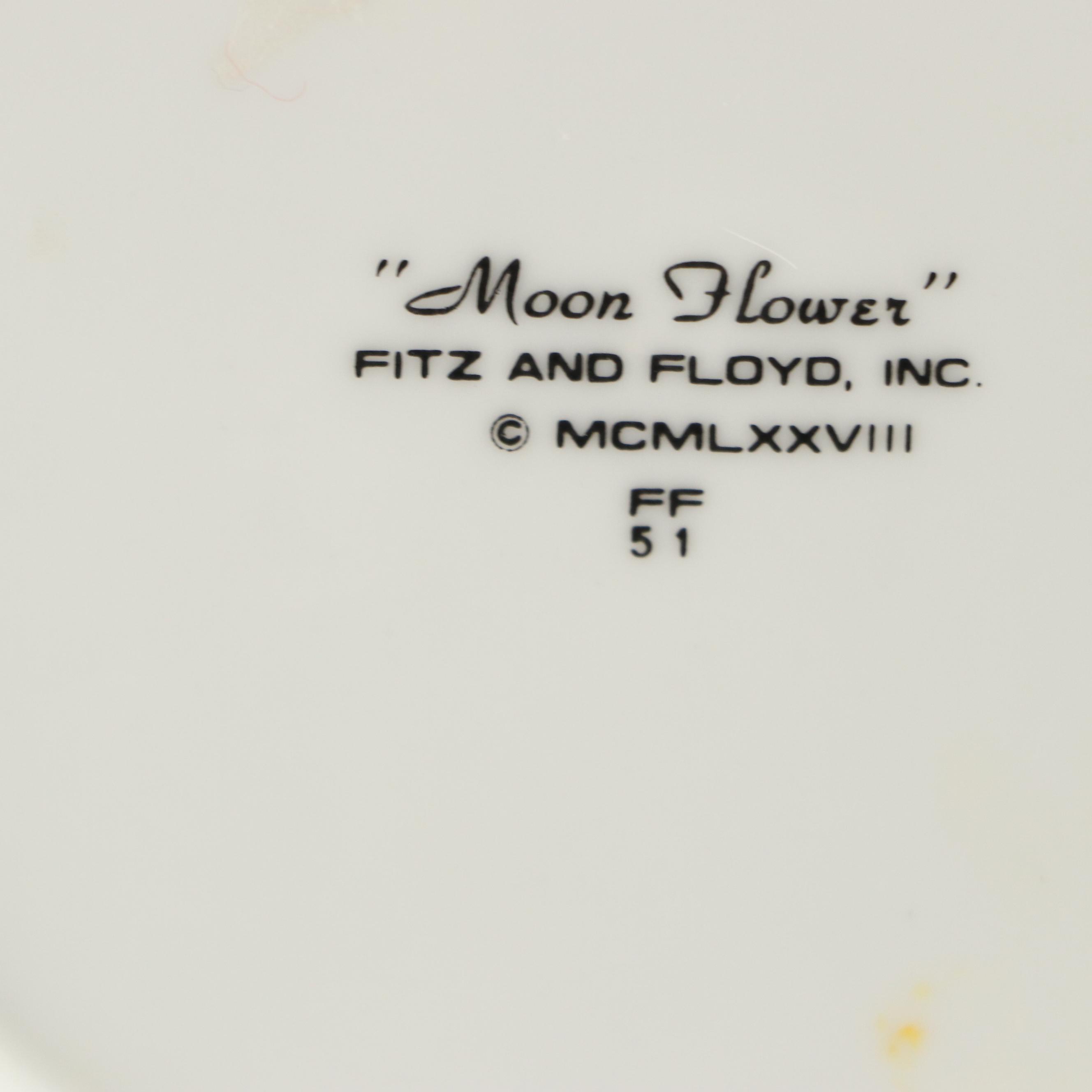 Cornwall Electric Fondue Pot with Fitz and Floyd "Moon Flower" Salad Plates