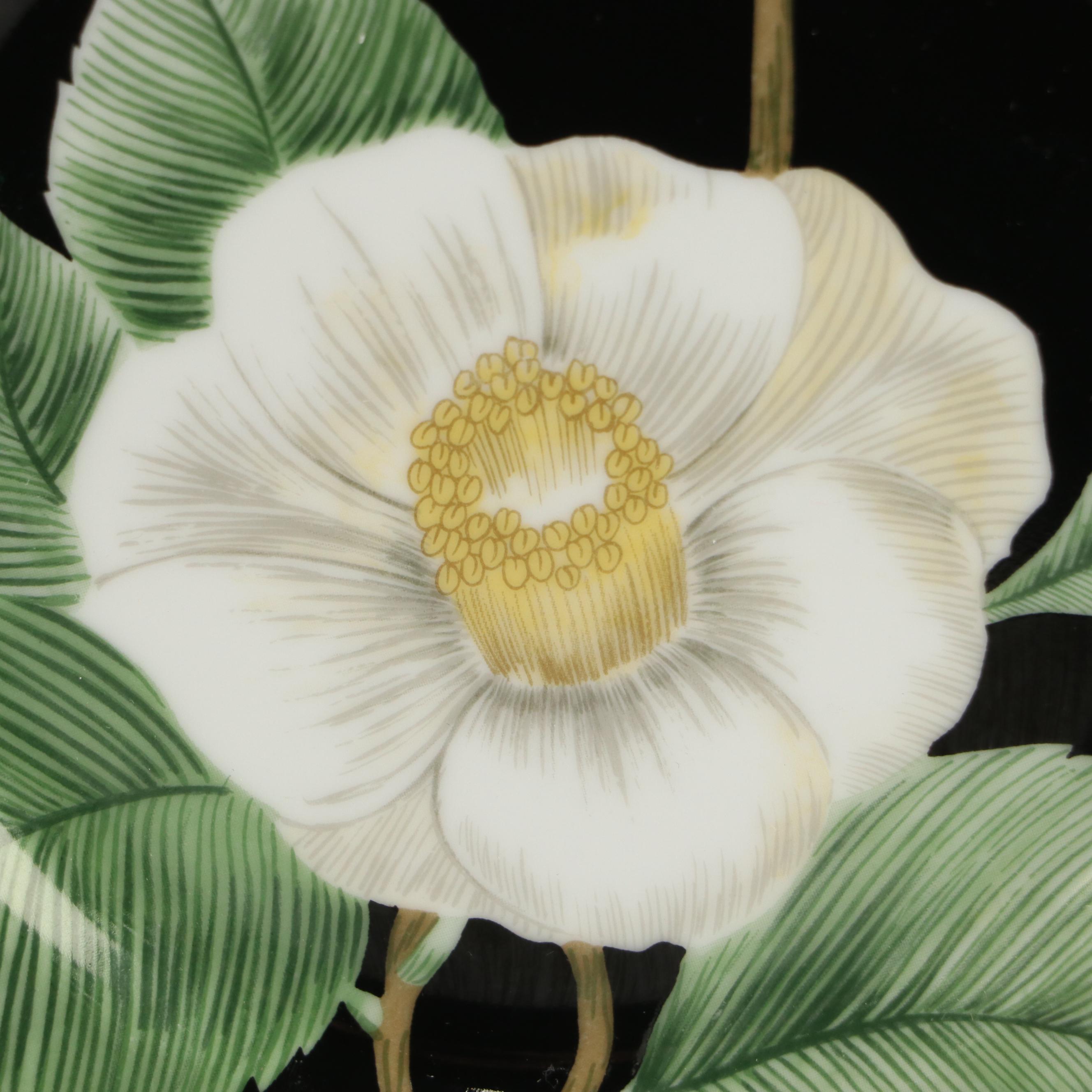 Cornwall Electric Fondue Pot with Fitz and Floyd "Moon Flower" Salad Plates