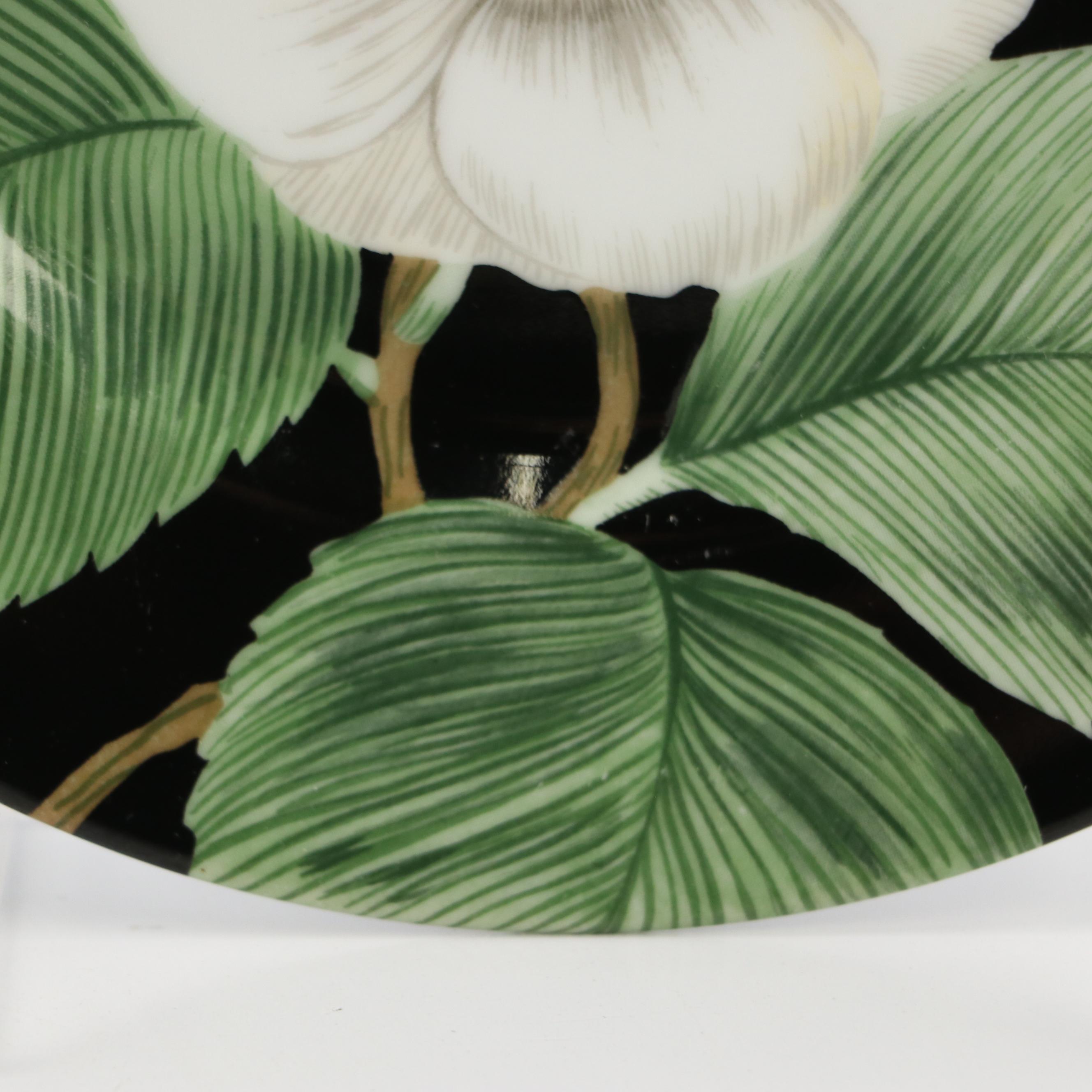 Cornwall Electric Fondue Pot with Fitz and Floyd "Moon Flower" Salad Plates