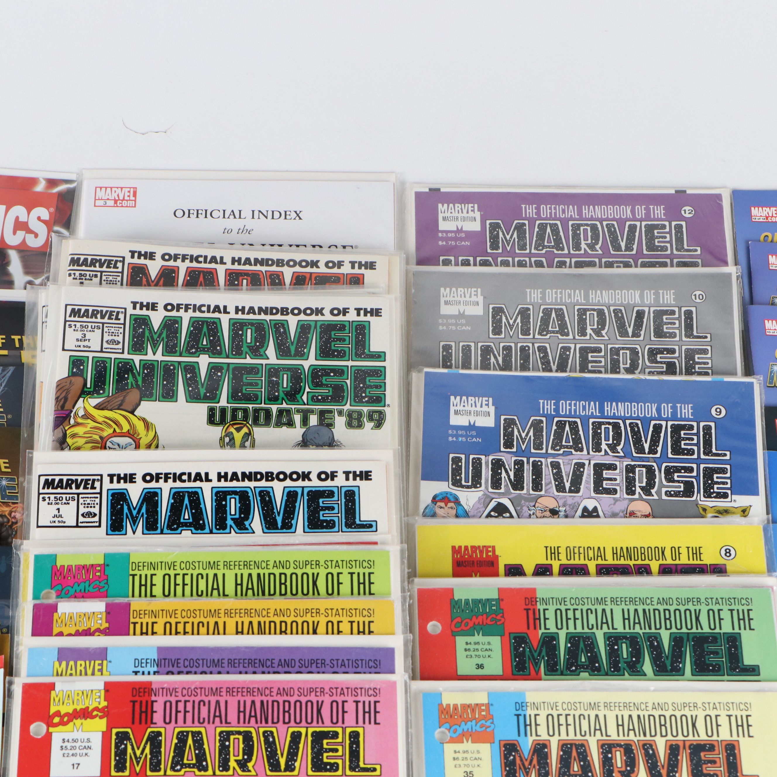 Modern Age Marvel Comic Books Featuring "Official Index to the Marvel Universe"