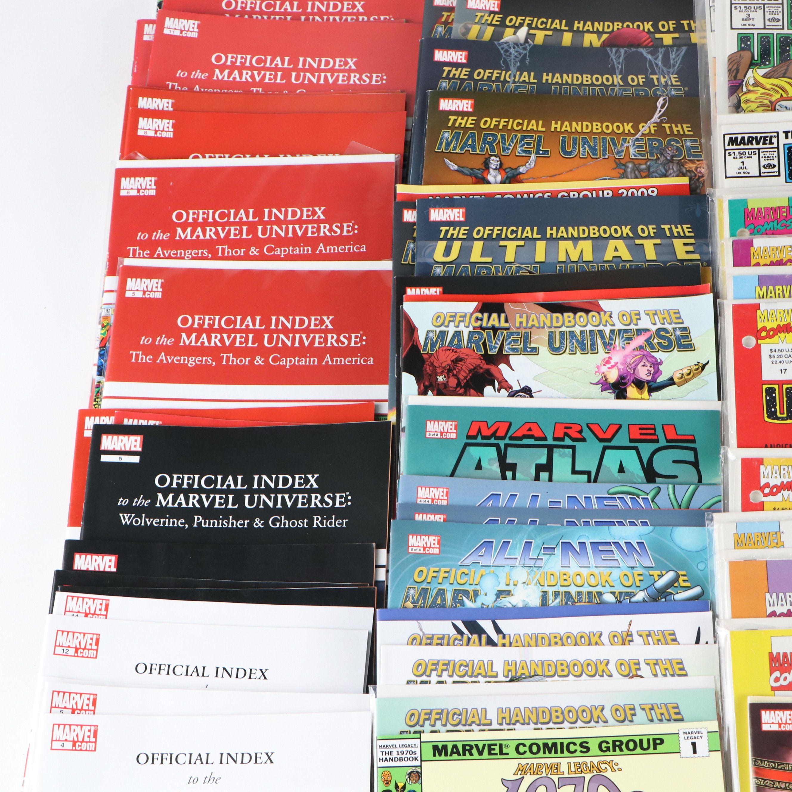 Modern Age Marvel Comic Books Featuring "Official Index to the Marvel Universe"