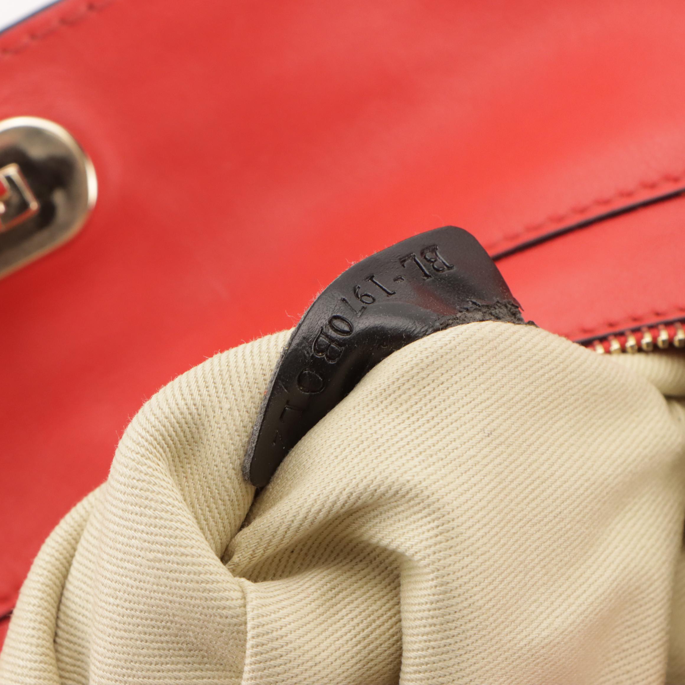 Valentino Garavani Rockstud Red Vitello Leather Medium Two-Way Tote