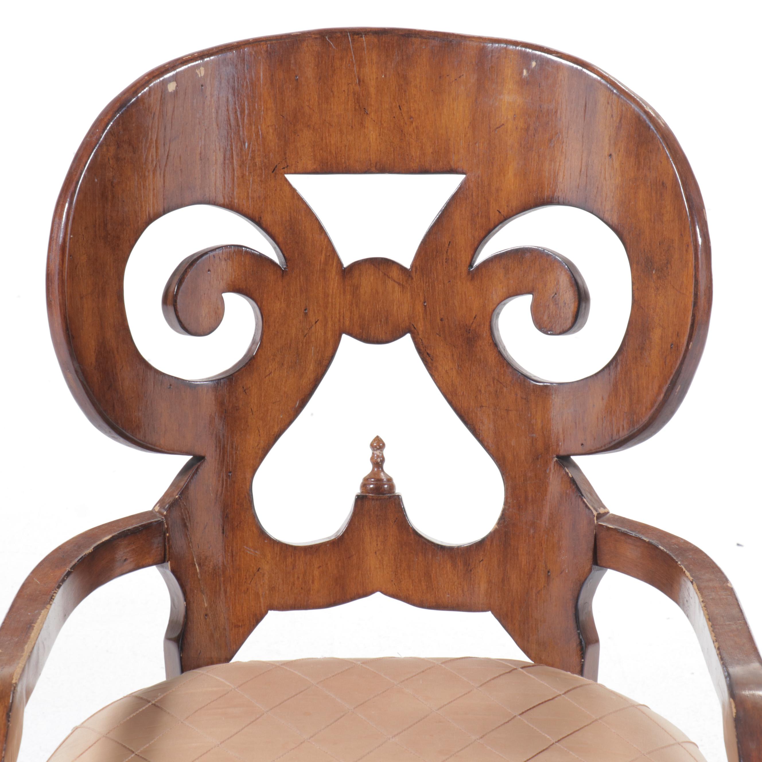 Classical Style Mahogany Armchair, 20th Century