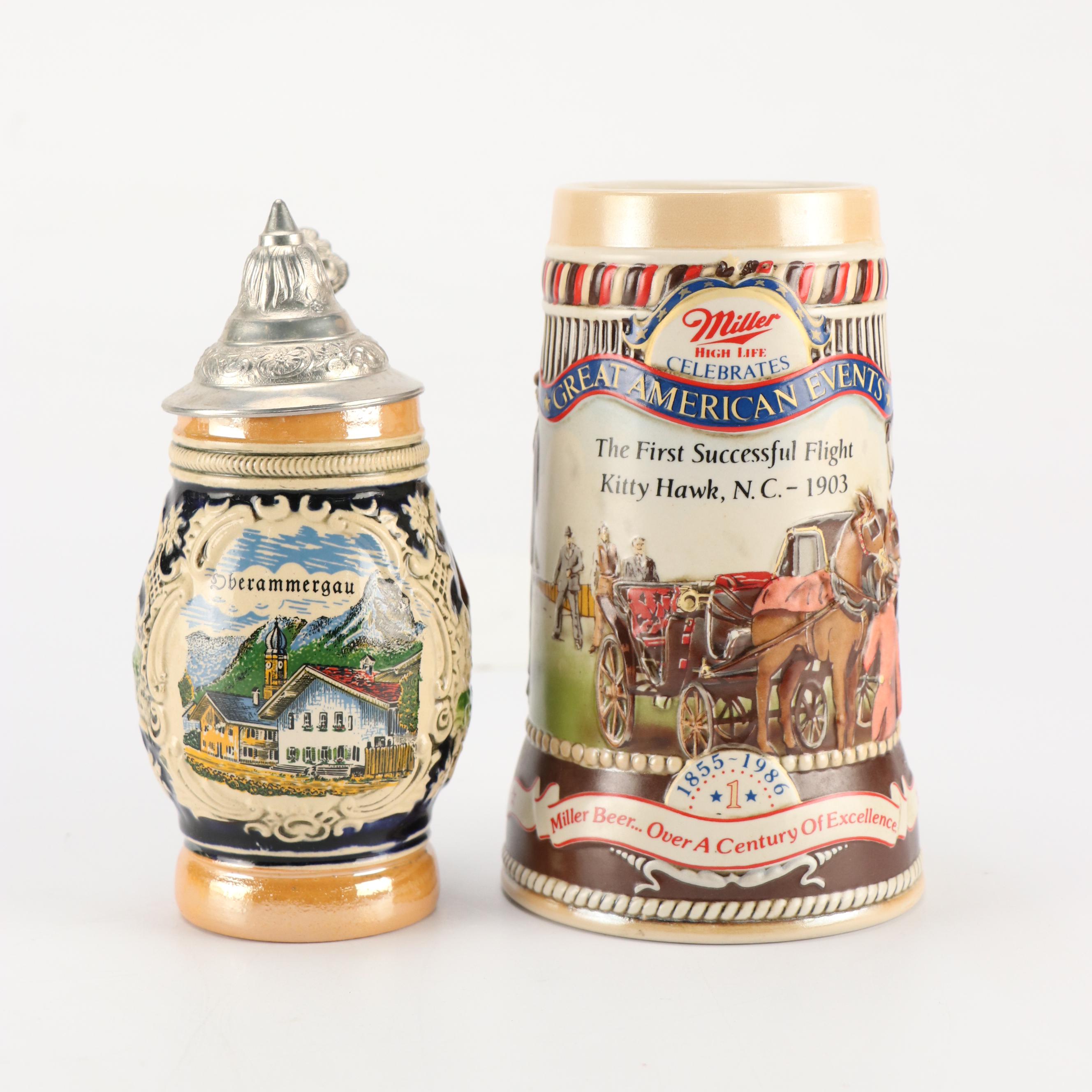 Miller, Hartcrest, and Other Ceramic Beer Steins