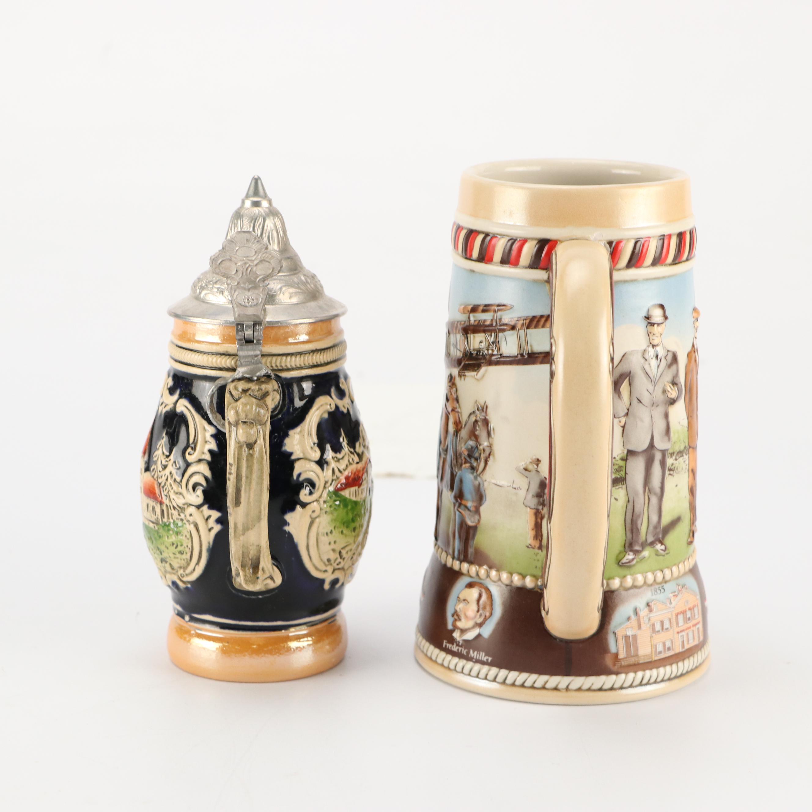 Miller, Hartcrest, and Other Ceramic Beer Steins