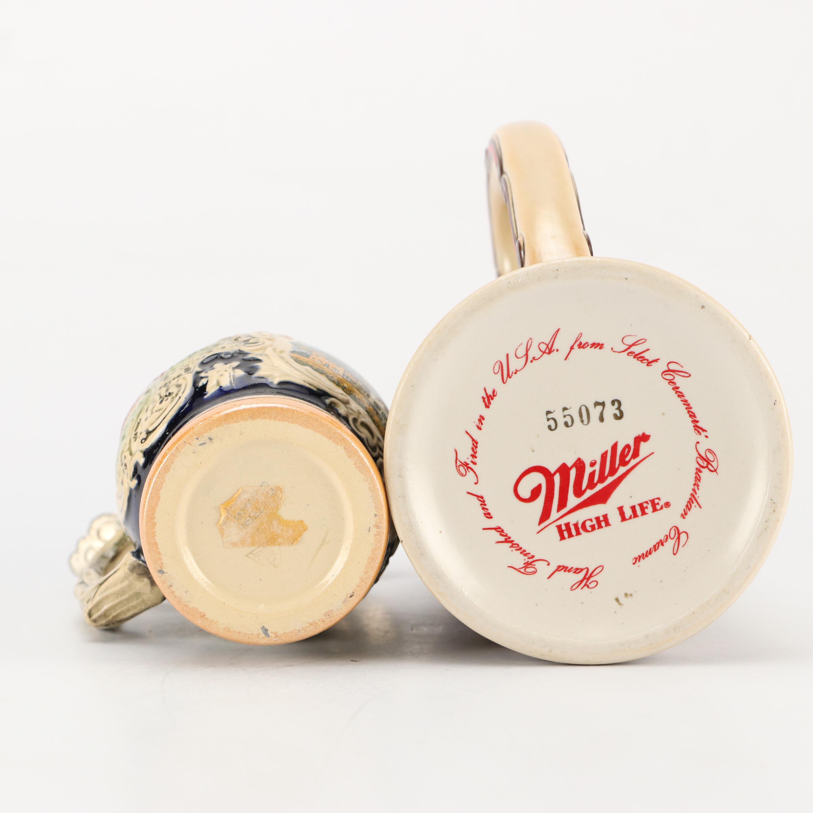 Miller, Hartcrest, and Other Ceramic Beer Steins