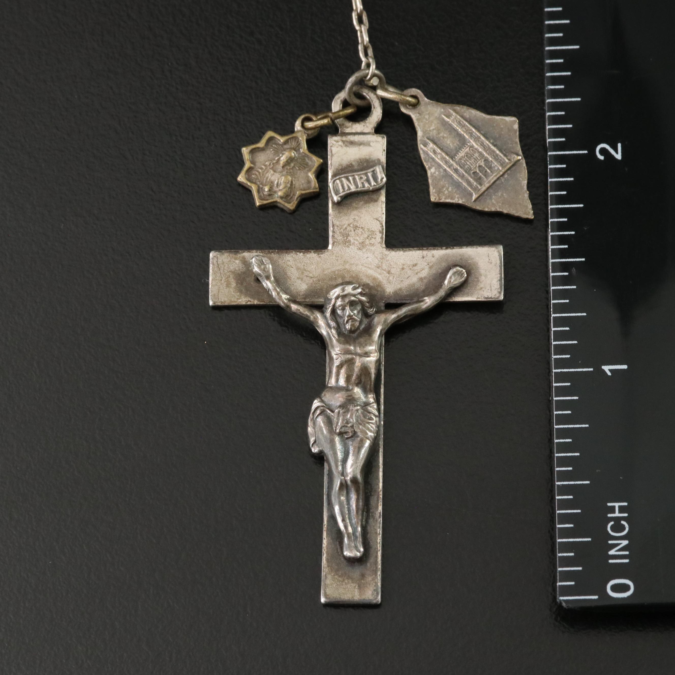 Sterling Rosary with Charms and Enamel Accent