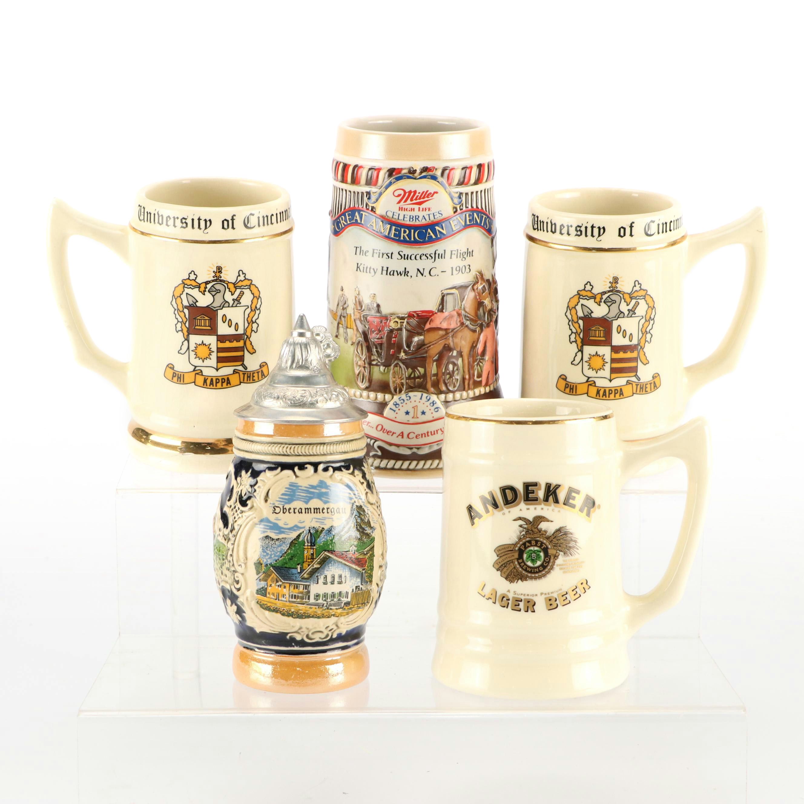 Miller, Hartcrest, and Other Ceramic Beer Steins