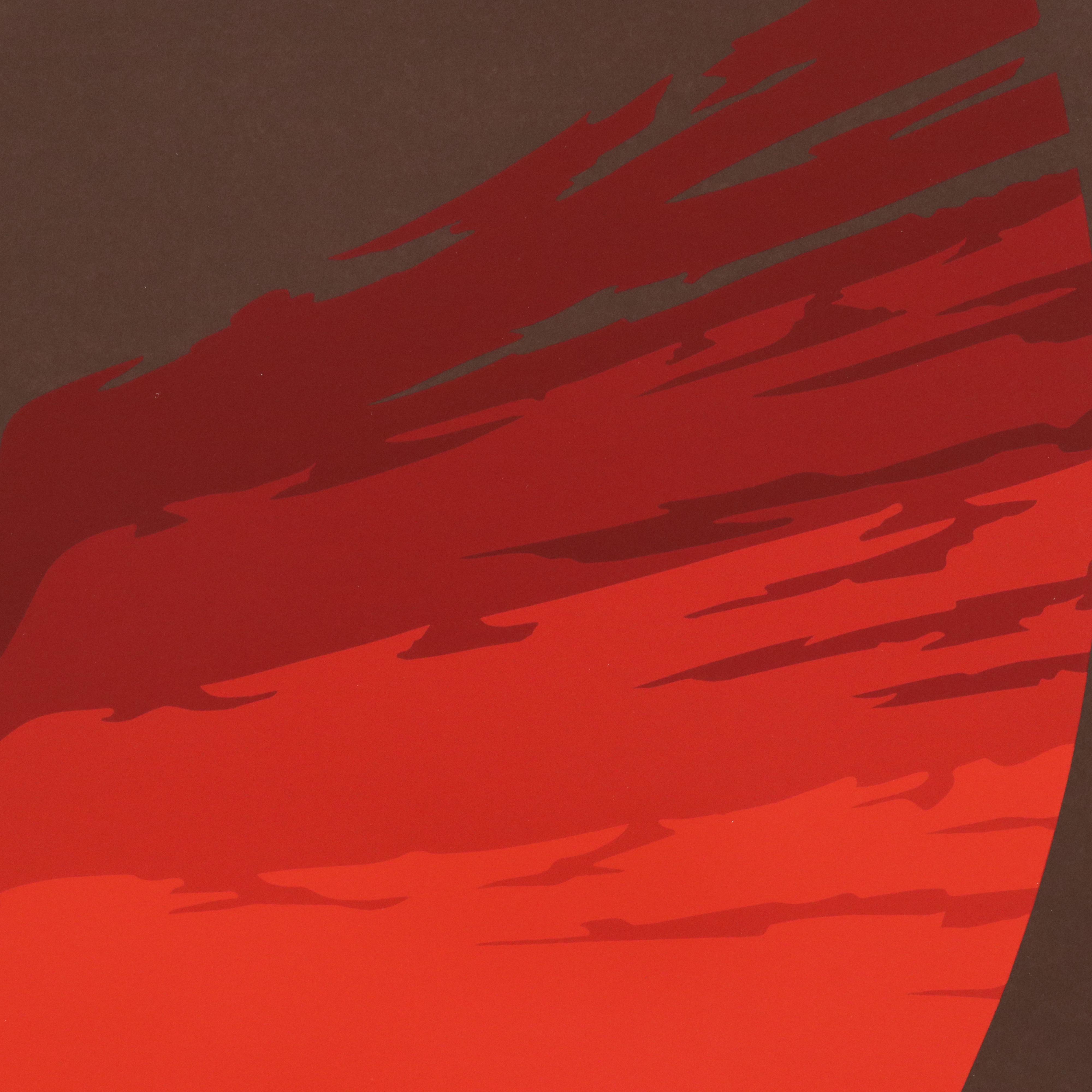 Thomas Whelan Benton Abstract Serigraph "Evolution Series – Red," 1981