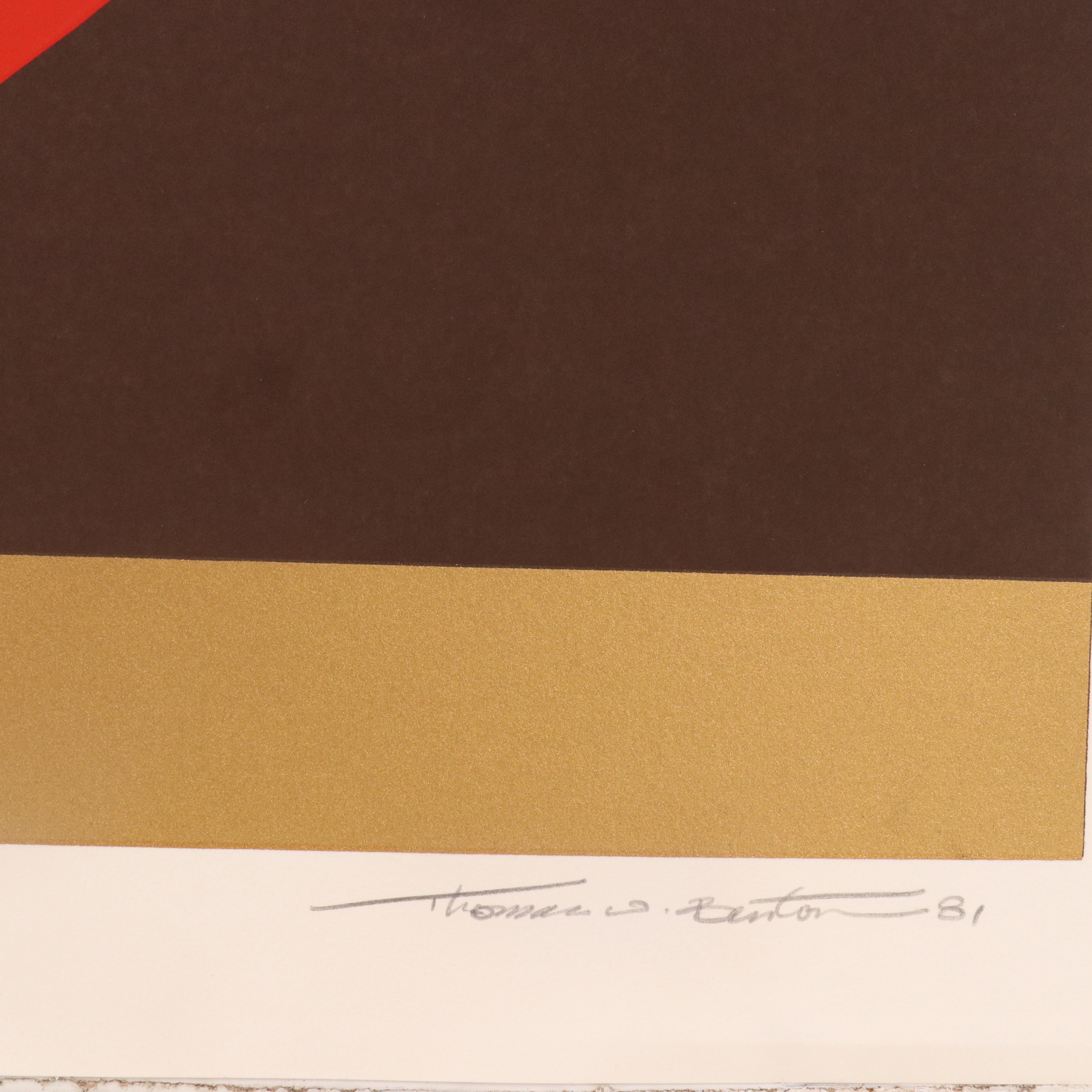 Thomas Whelan Benton Abstract Serigraph "Evolution Series – Red," 1981