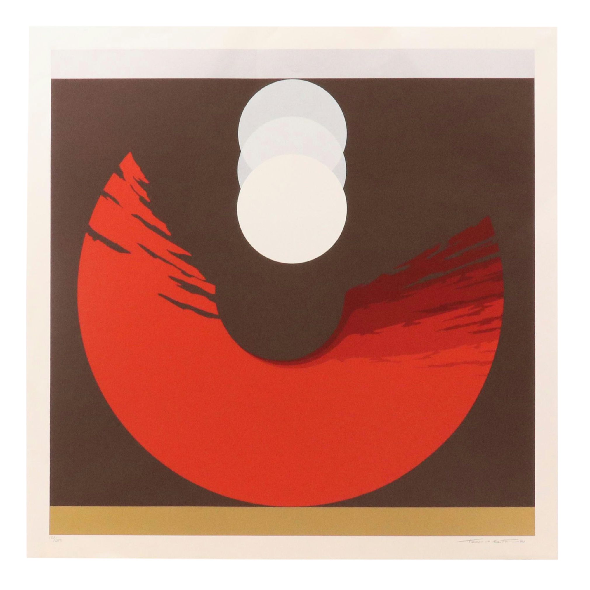 Thomas Whelan Benton Abstract Serigraph "Evolution Series – Red," 1981