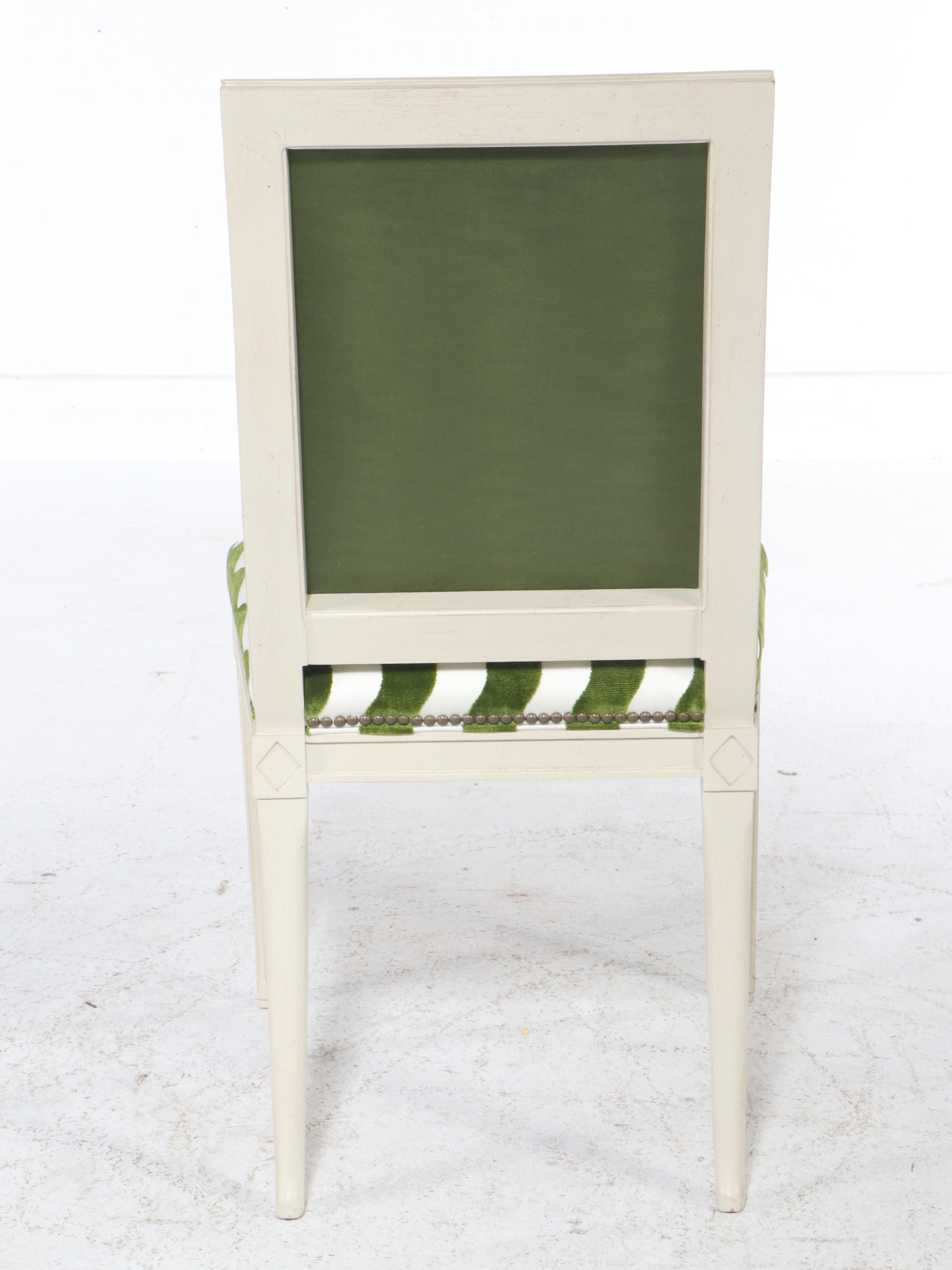 Set of Eight Painted Wood Regency Style Dining Chairs