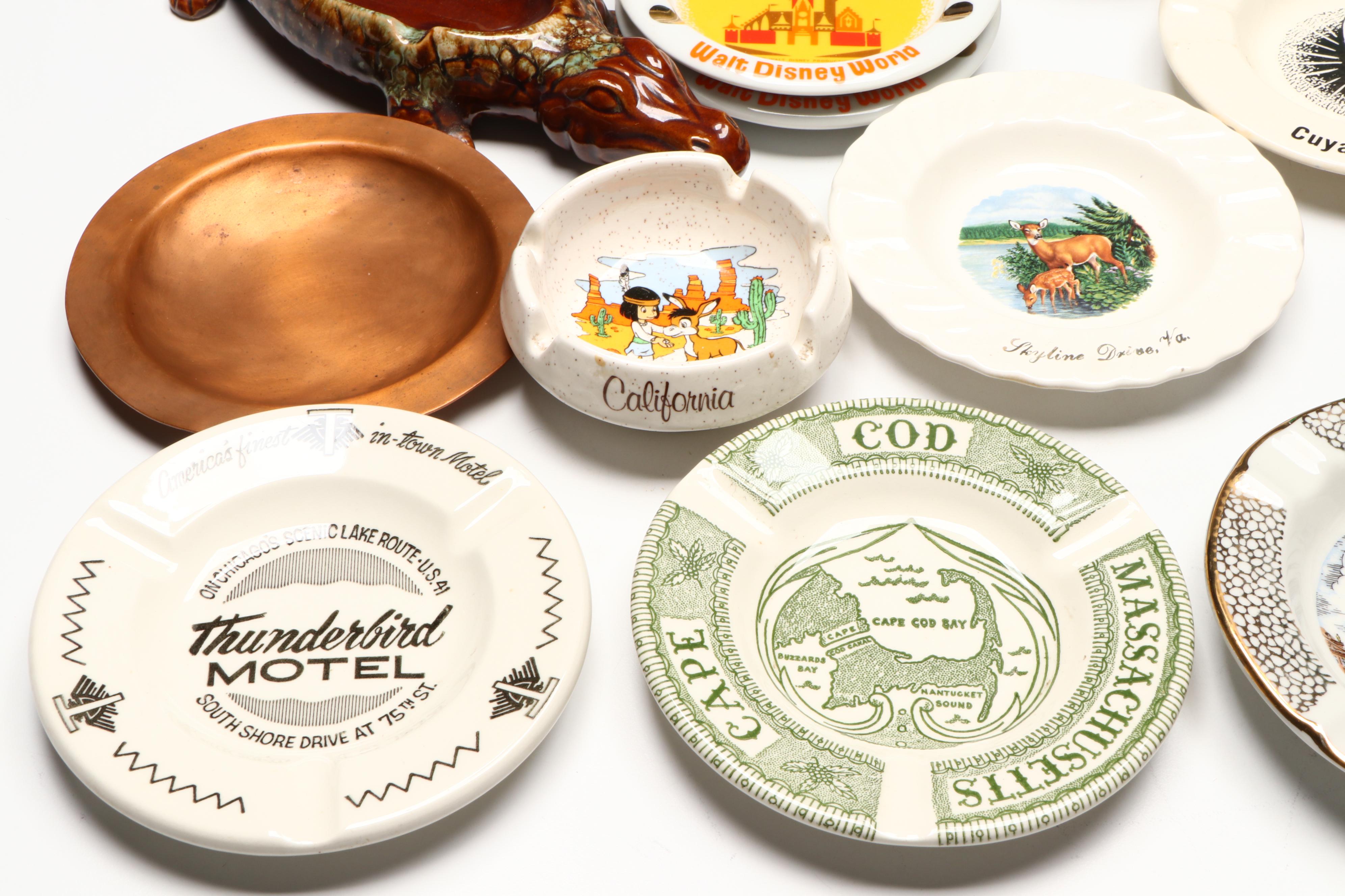 Souvenir Ashtrays with Zippo Lighter, Tobacco Tins and Cigarette Cases