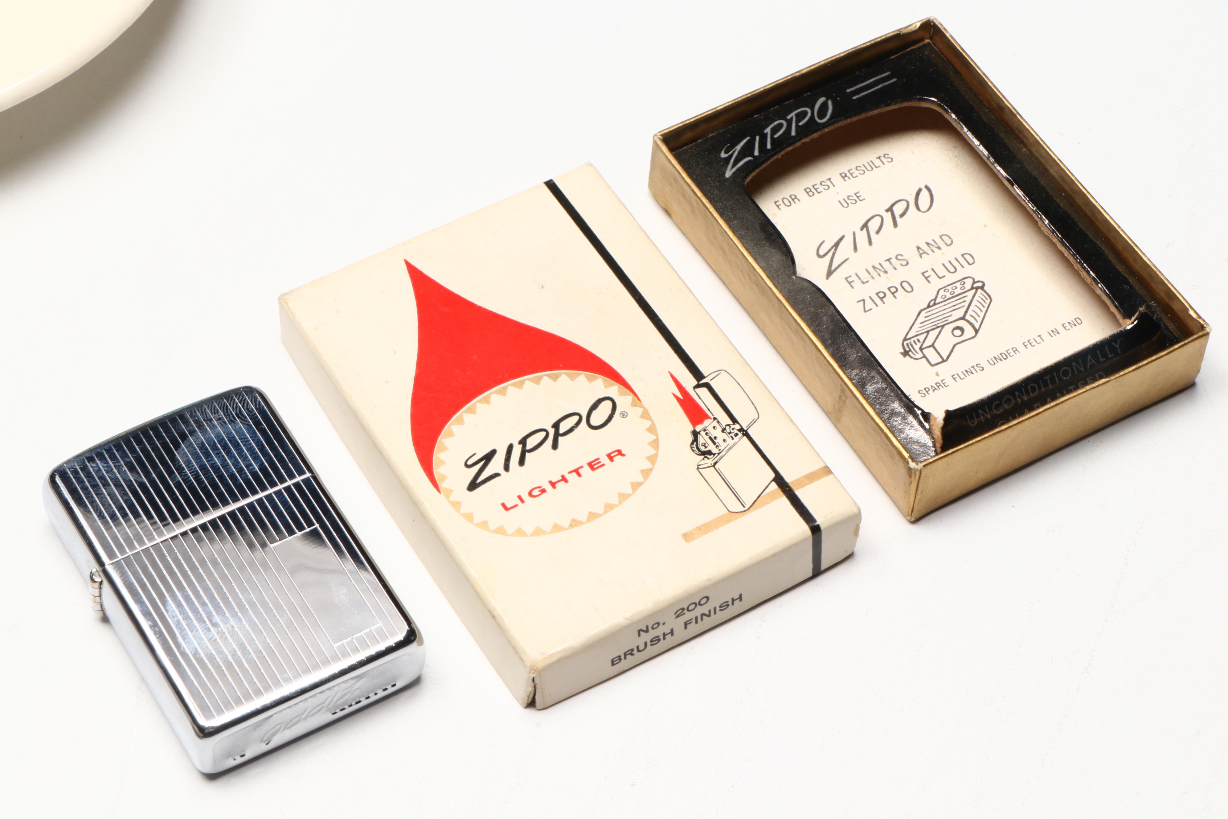 Souvenir Ashtrays with Zippo Lighter, Tobacco Tins and Cigarette Cases
