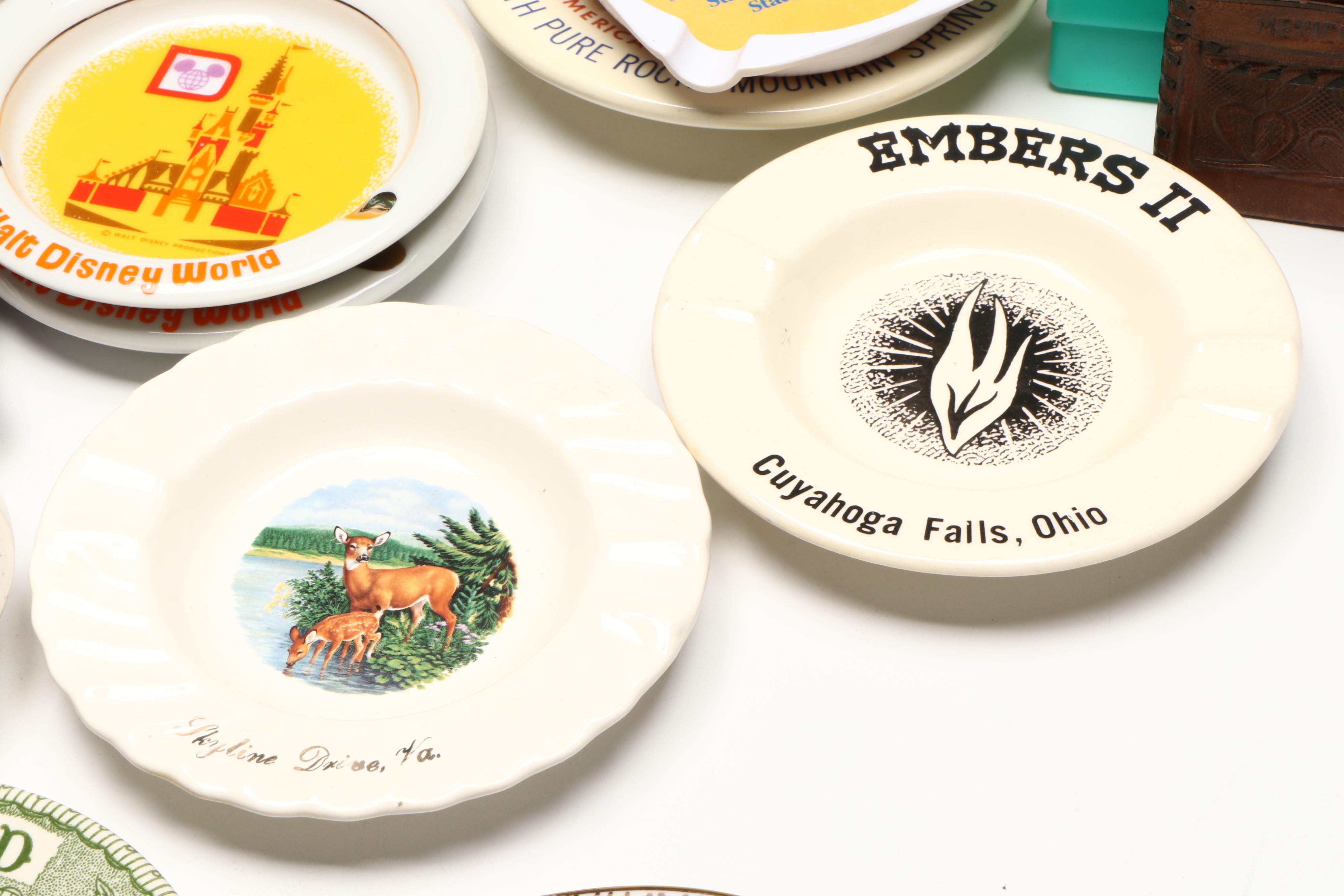 Souvenir Ashtrays with Zippo Lighter, Tobacco Tins and Cigarette Cases