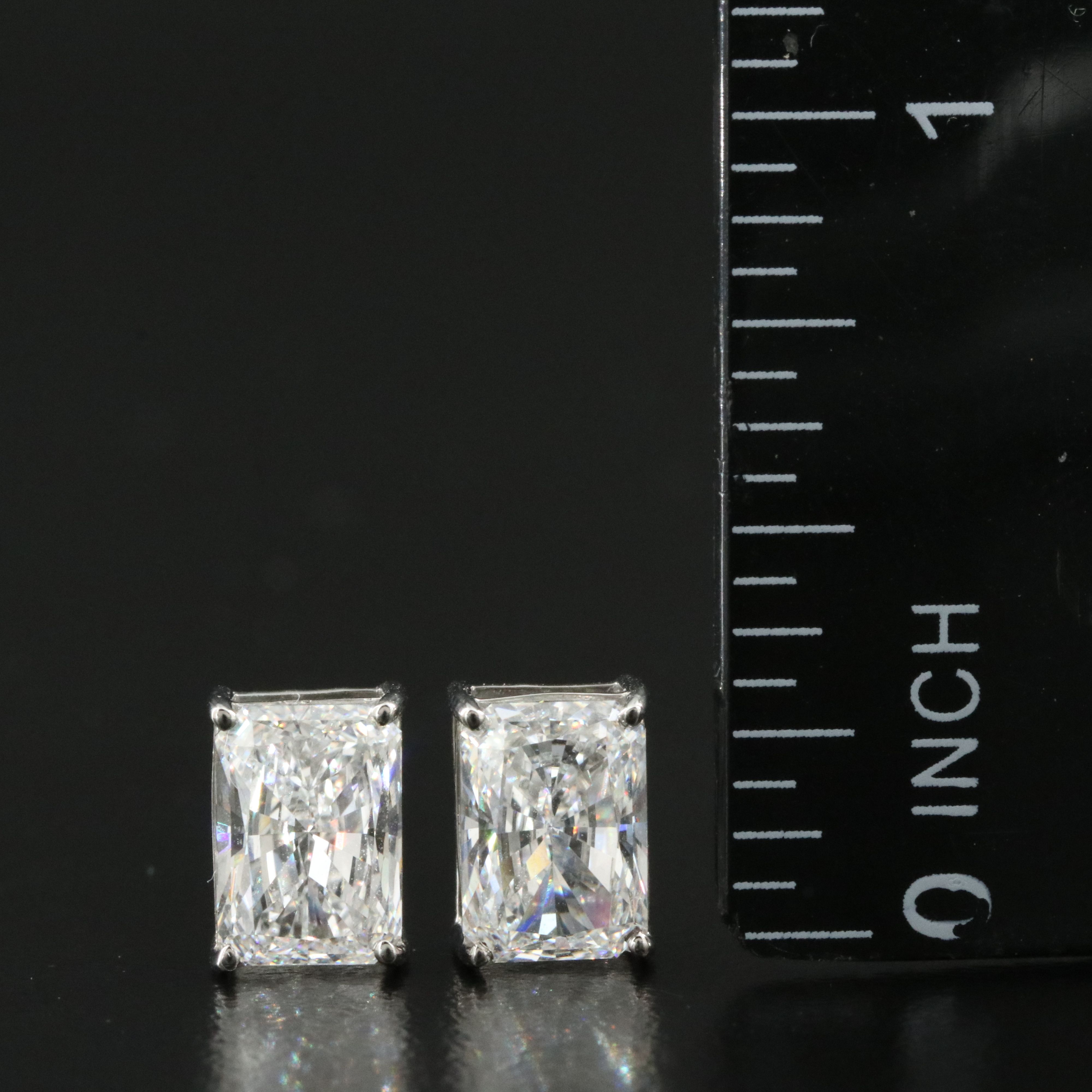 Platinum 3.34 CTW Lab Grown Diamond Stud Earrings with IGI Reports