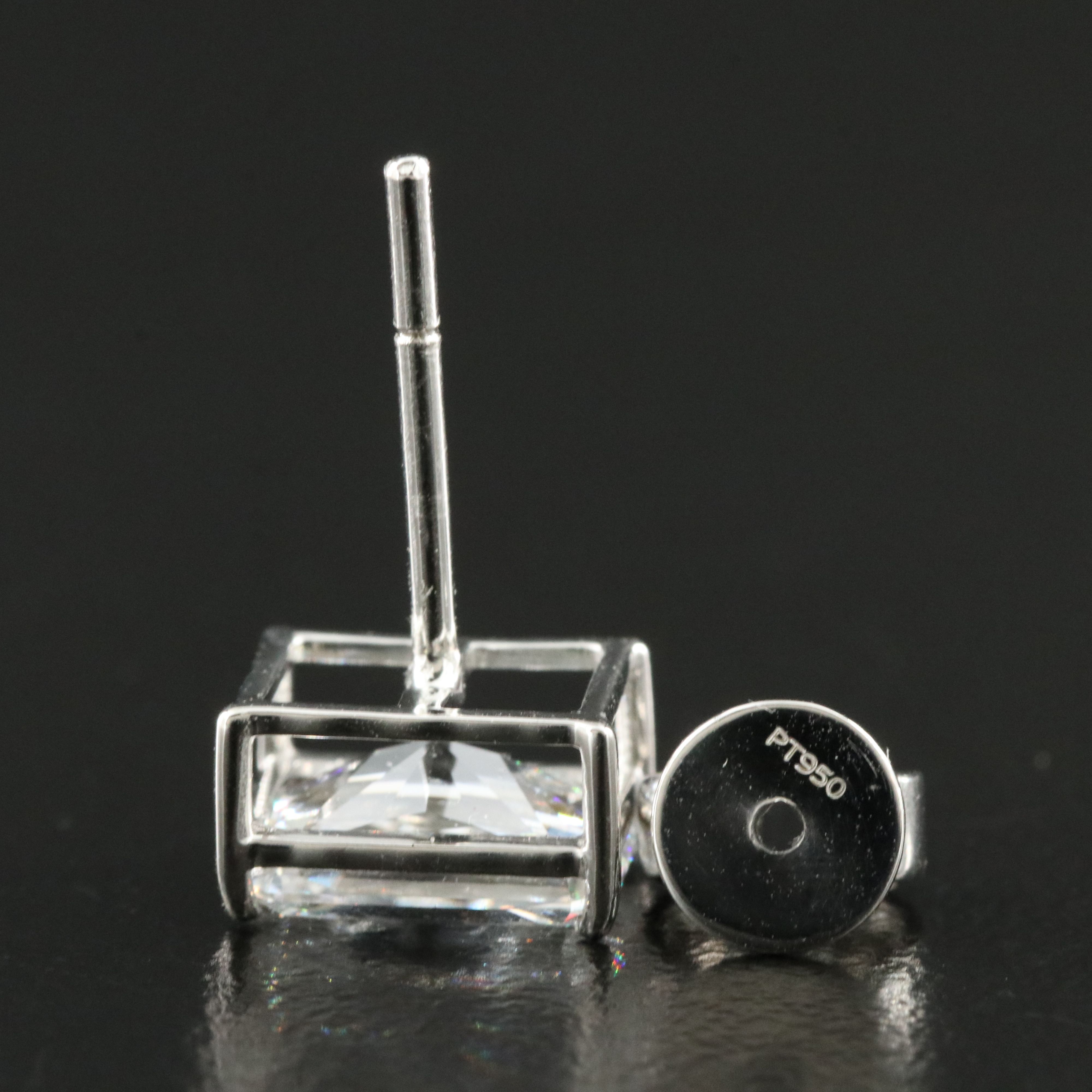 Platinum 3.34 CTW Lab Grown Diamond Stud Earrings with IGI Reports