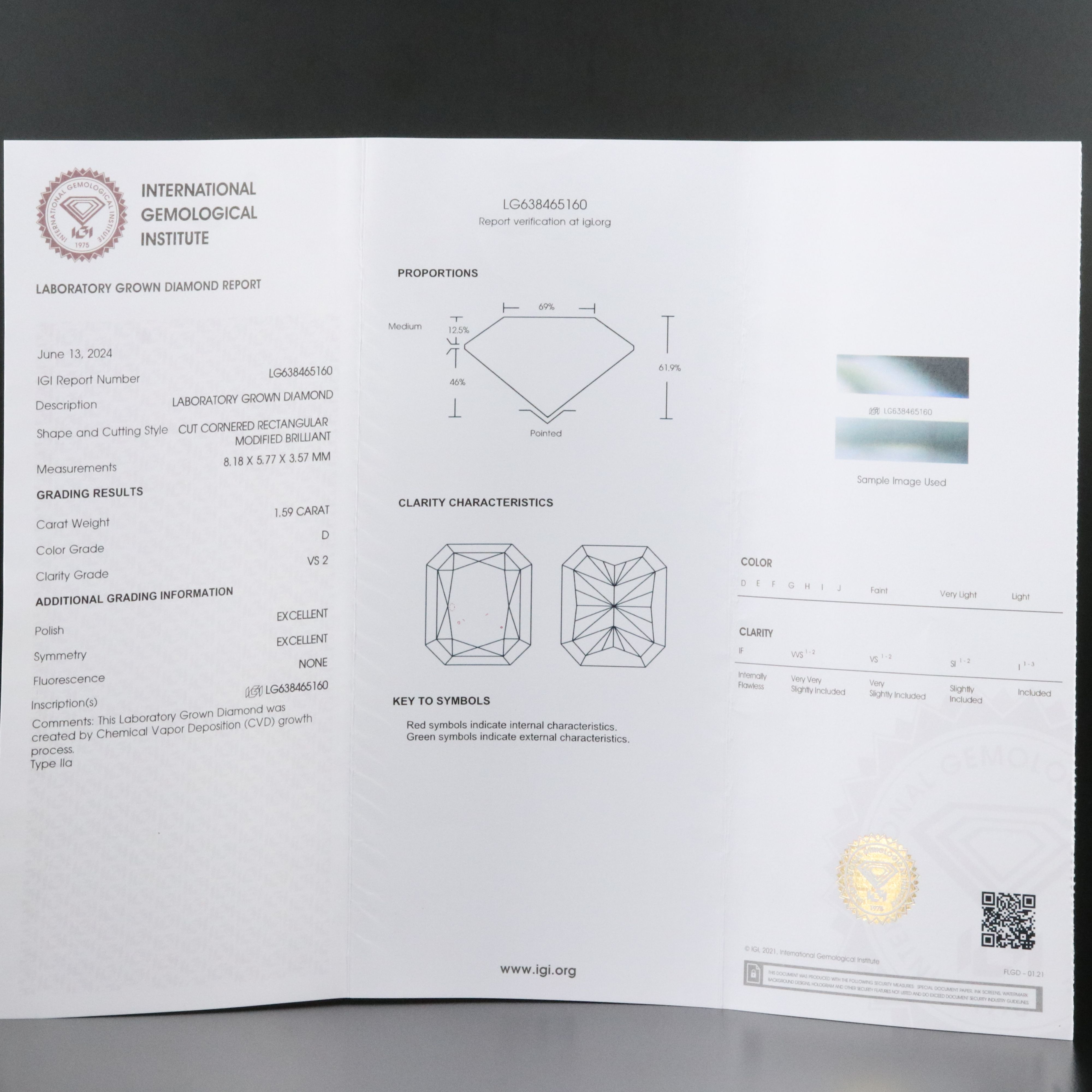 Platinum 3.34 CTW Lab Grown Diamond Stud Earrings with IGI Reports