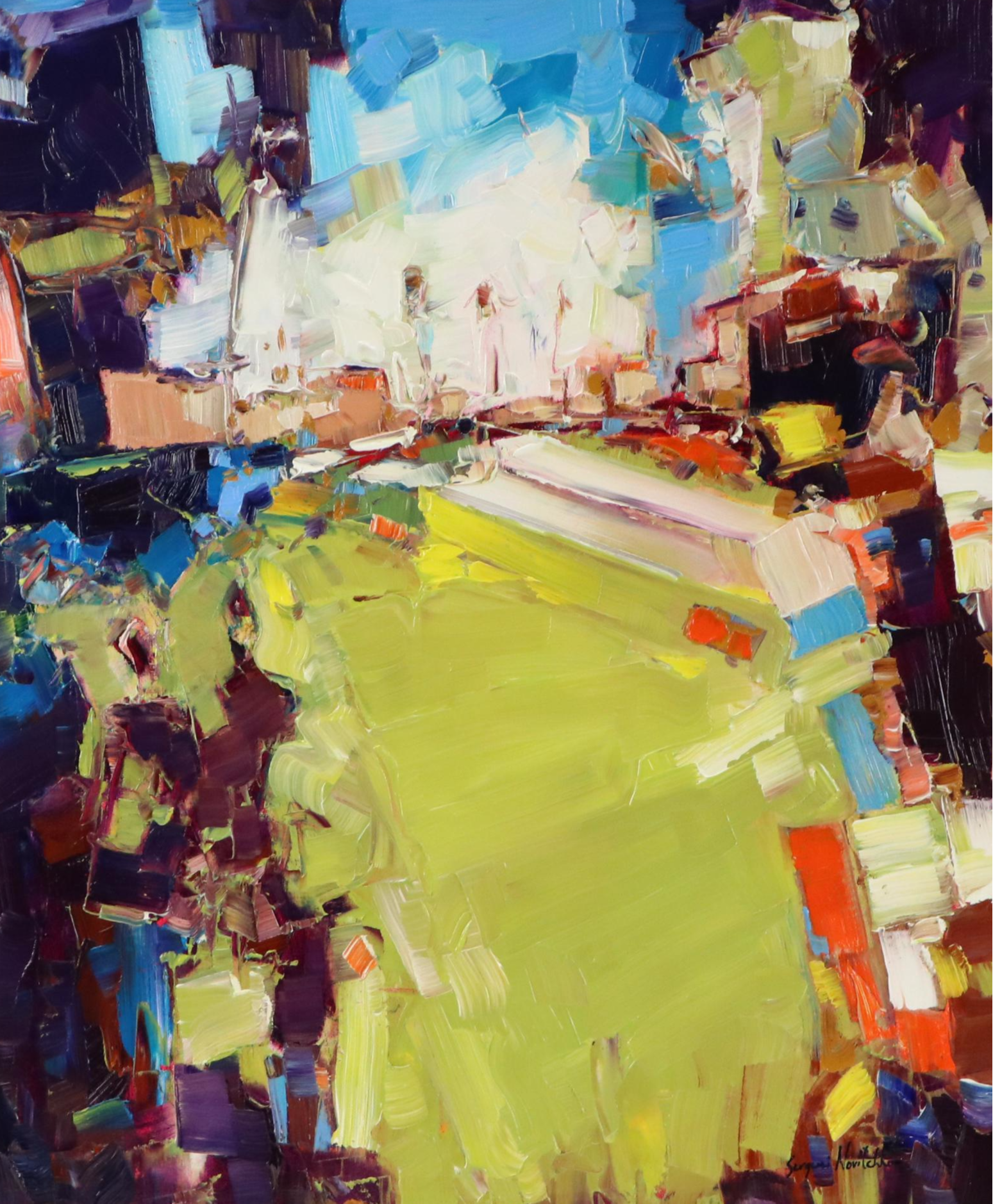 Serguei Novitchkov Abstract Oil Painting "Edges of Existence," 2025