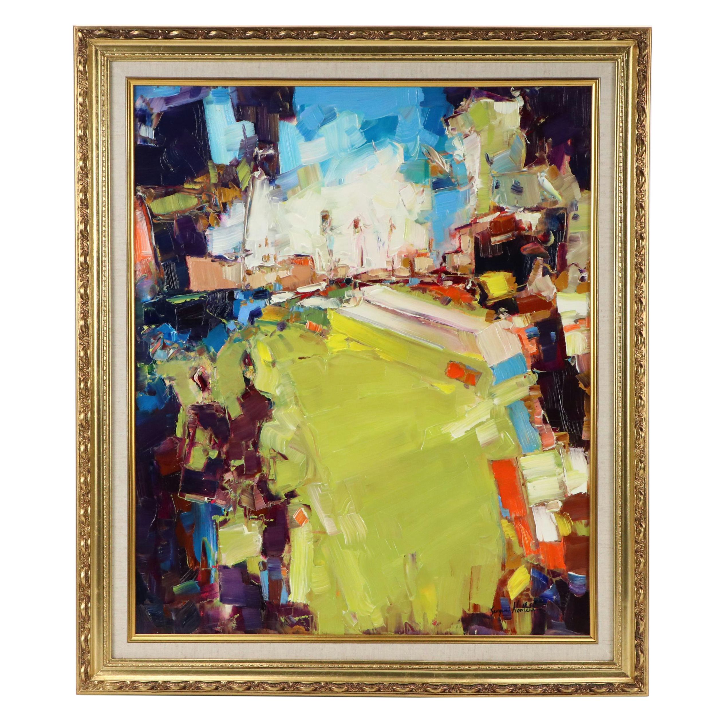 Serguei Novitchkov Abstract Oil Painting "Edges of Existence," 2025