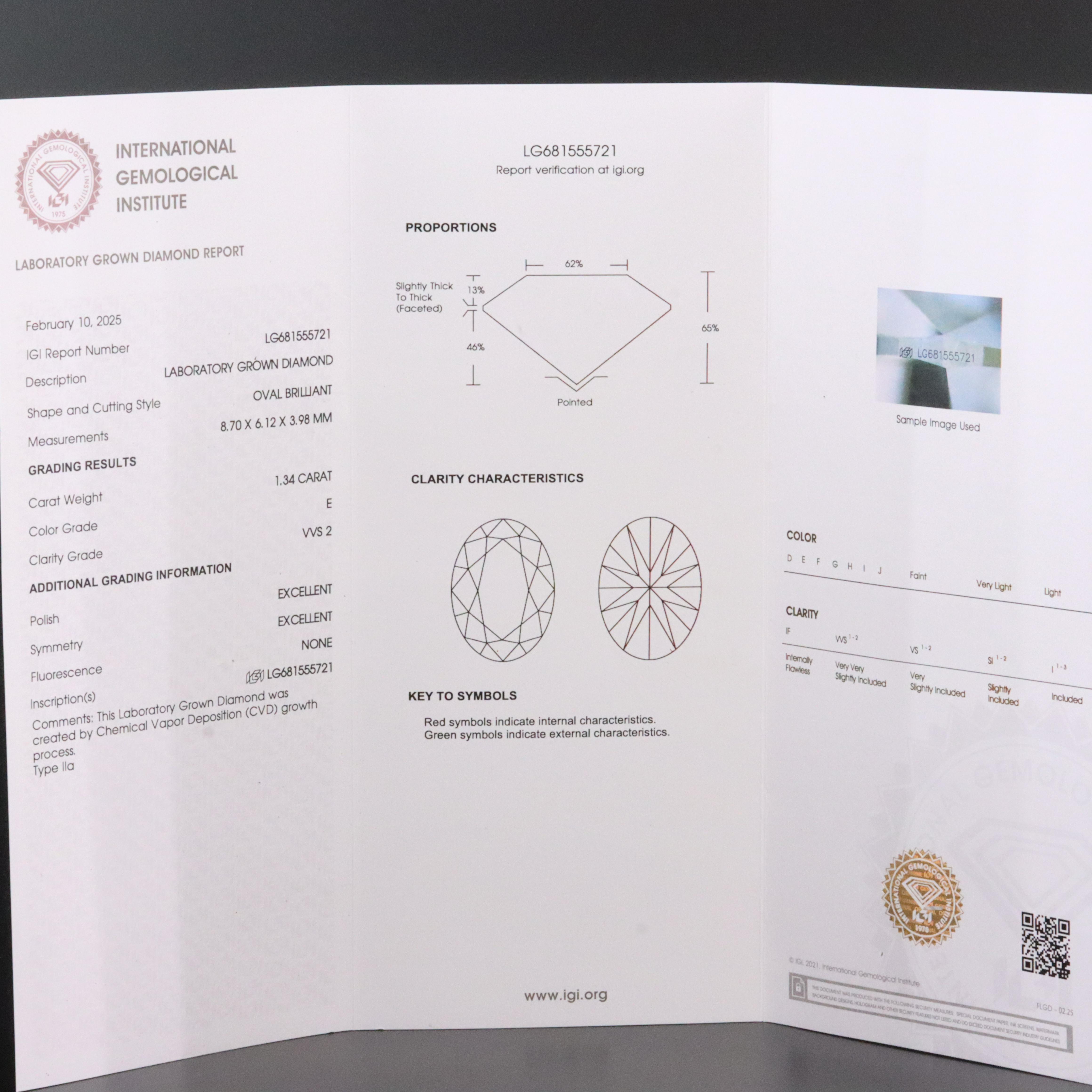 14K 2.61 CTW Lab Grown Diamond Stud Earrings with IGI Reports