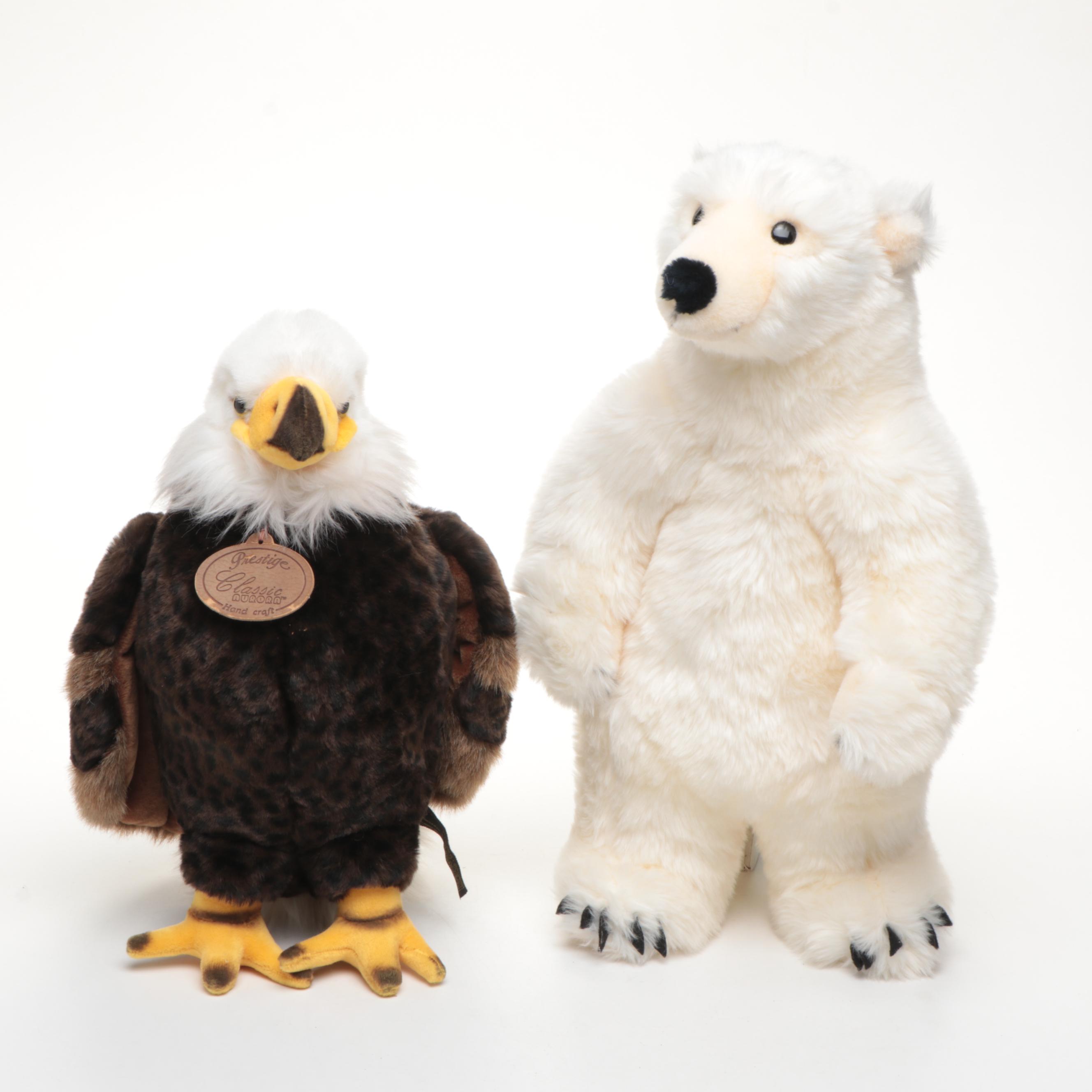 Classic Aurora Bald Eagle with Other Polar Bear and Seal Stuffed Toys