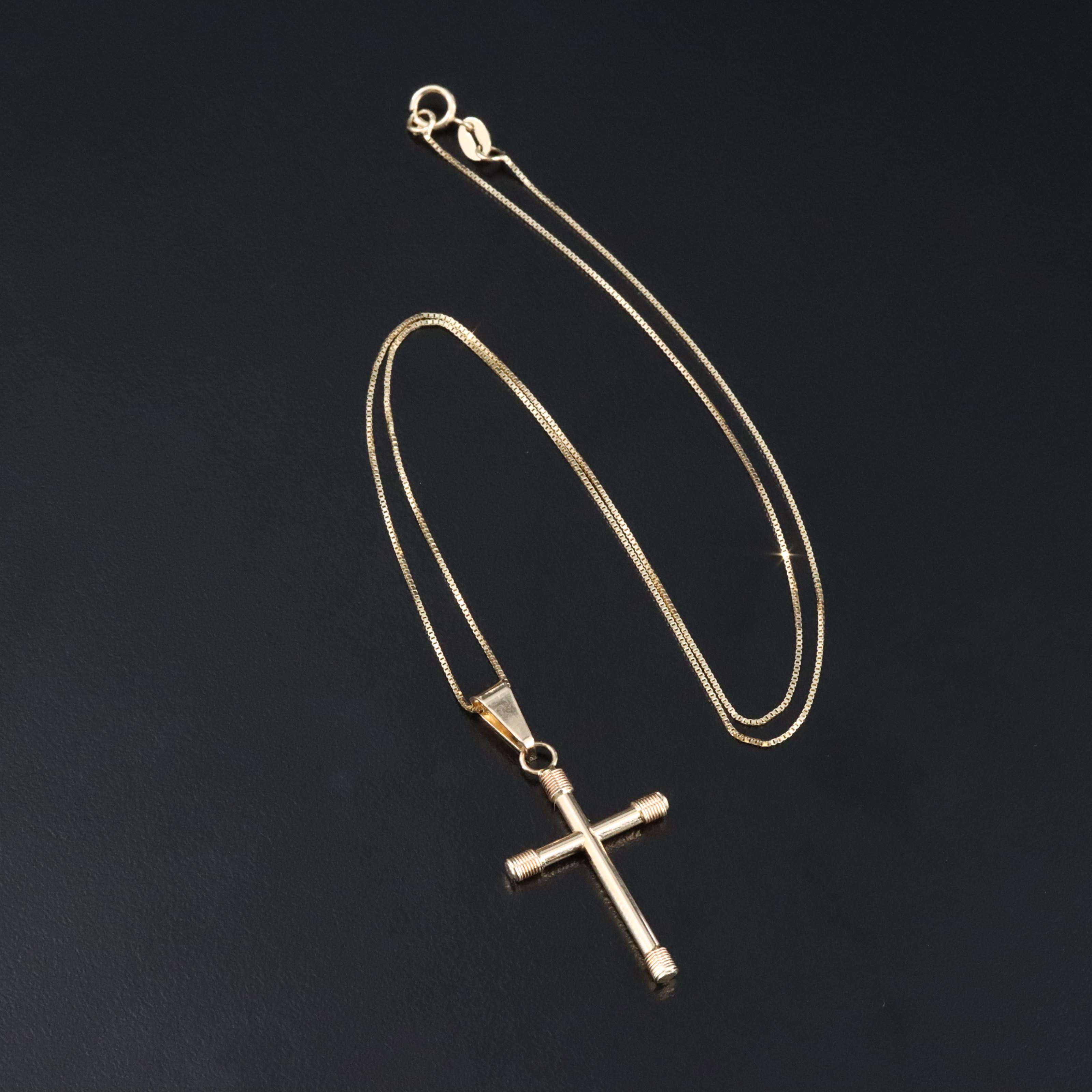 14K Cross Pendant Necklace