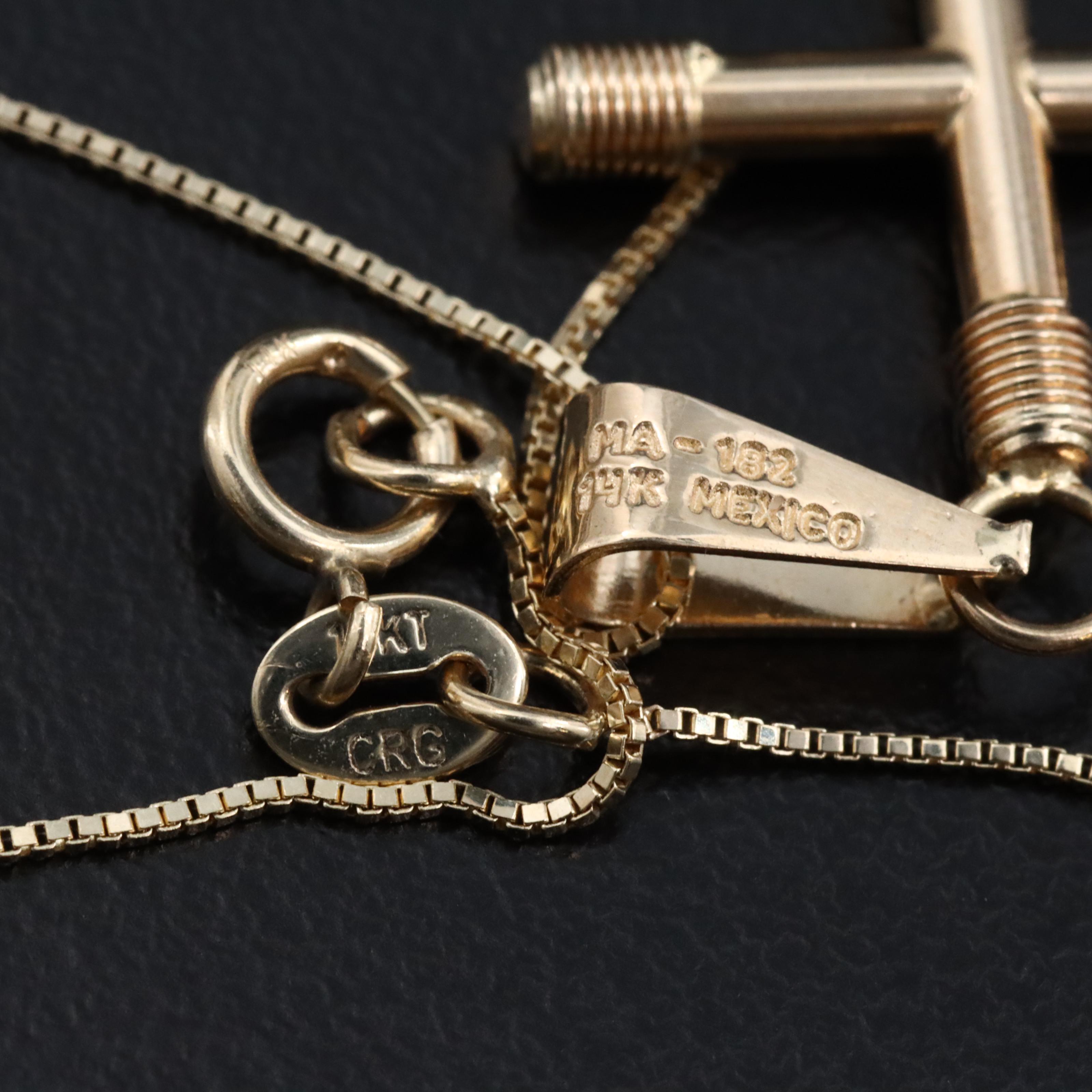 14K Cross Pendant Necklace