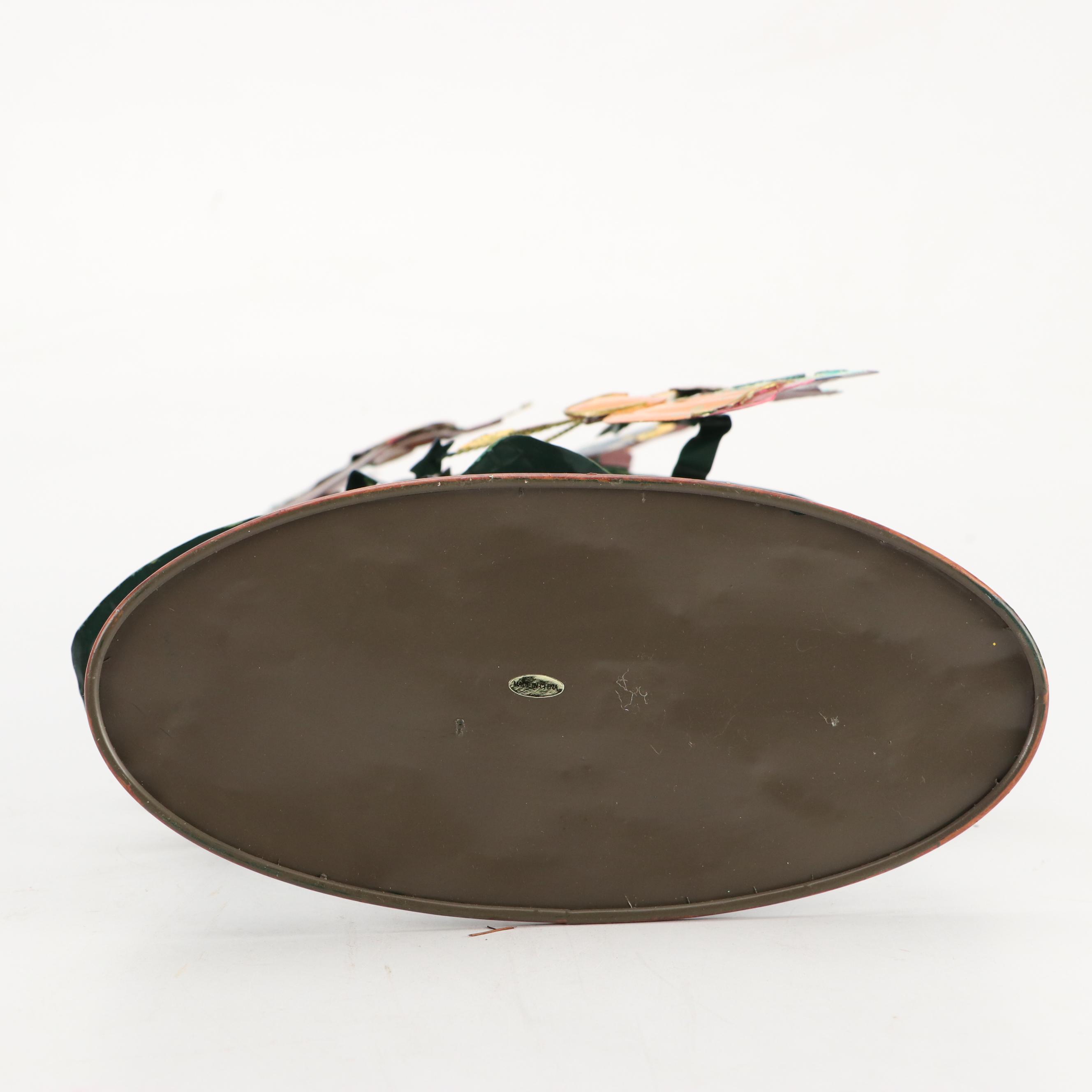 Folk Art Style Metal Christmas Tree with Jubilant Angels and Red Wooden Sleigh