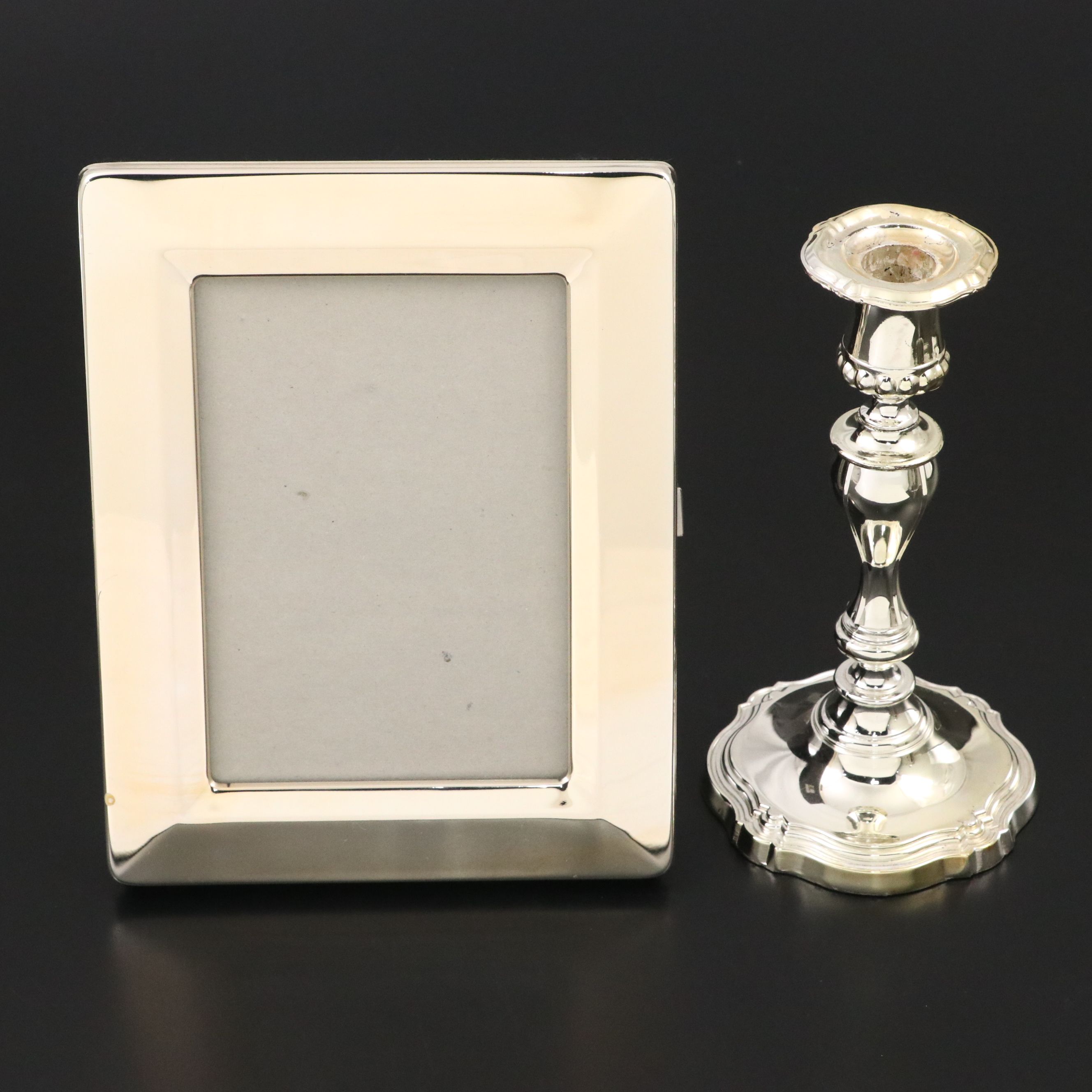 Godinger Silver Plate Tea Caddy with Candle Holder and Picture Frame