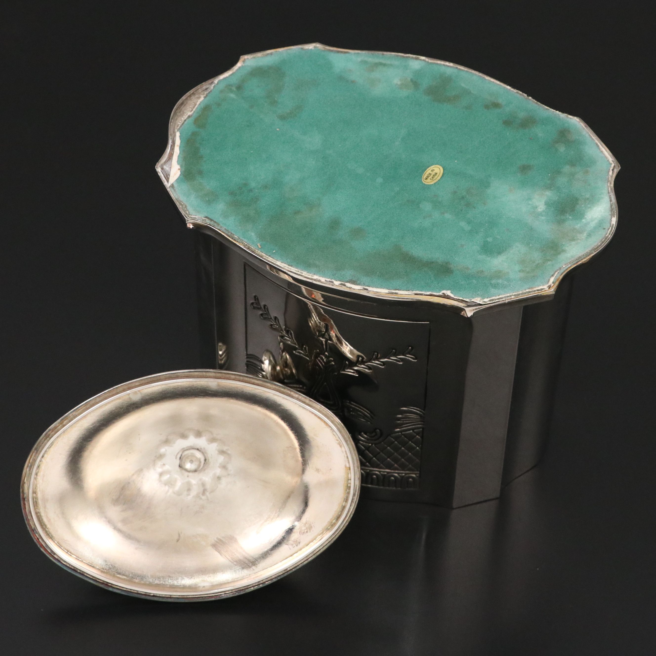 Godinger Silver Plate Tea Caddy with Candle Holder and Picture Frame