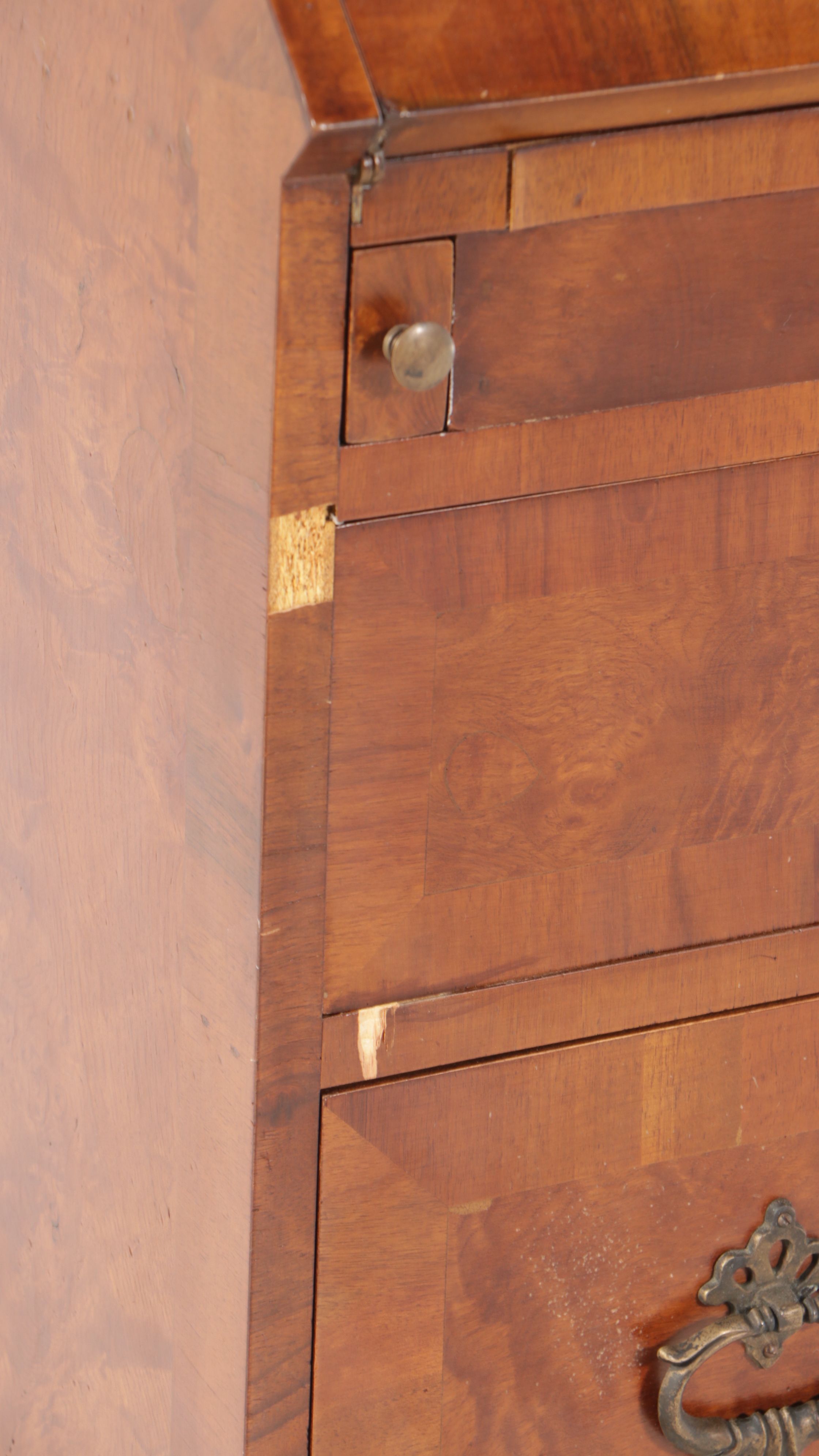 George III Style Mahogany Double-Bonnet Drop Front Desk with Hutch, 20th Century