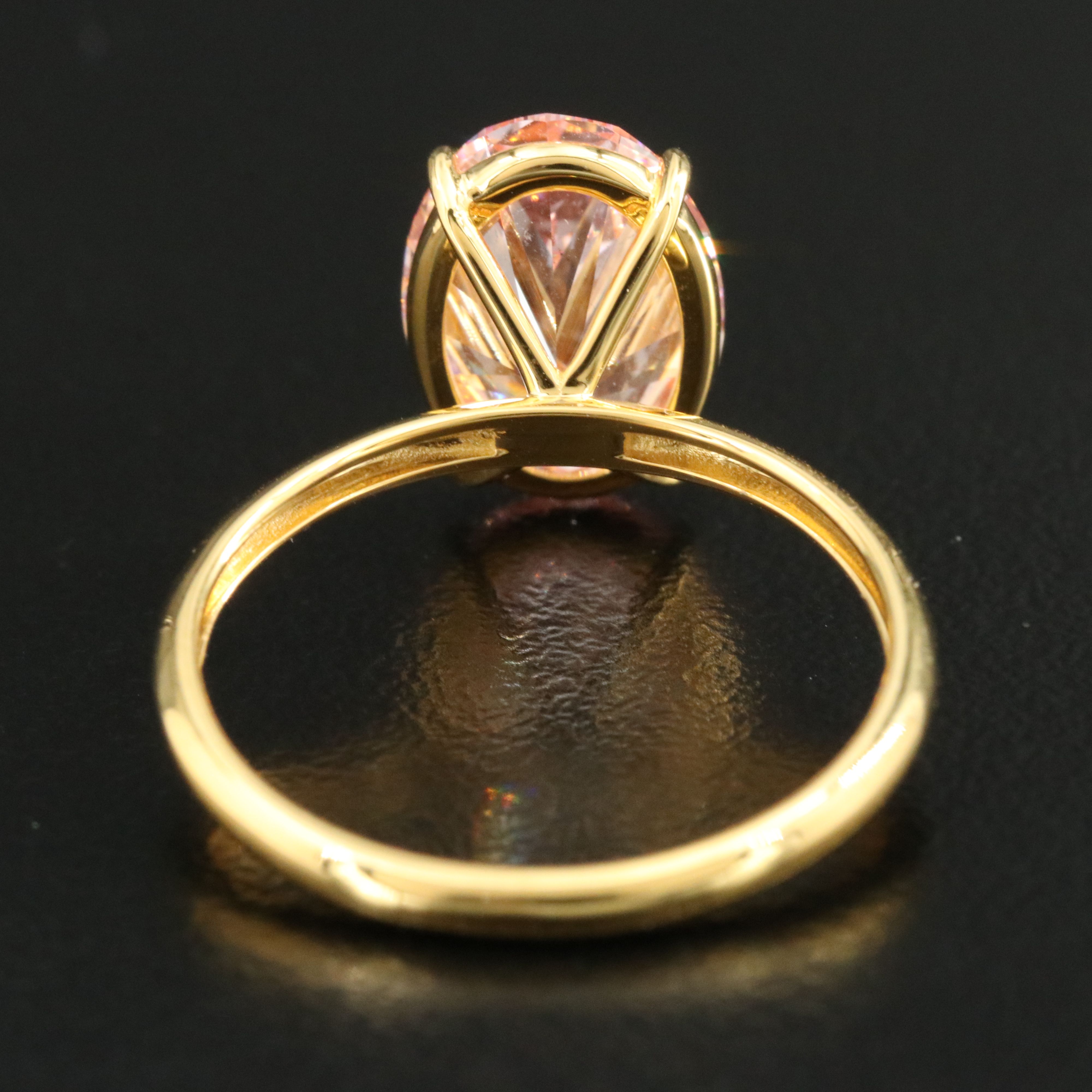 18K 3.09 CT Lab Grown Fancy Pink Diamond Solitaire Ring with IGI Report