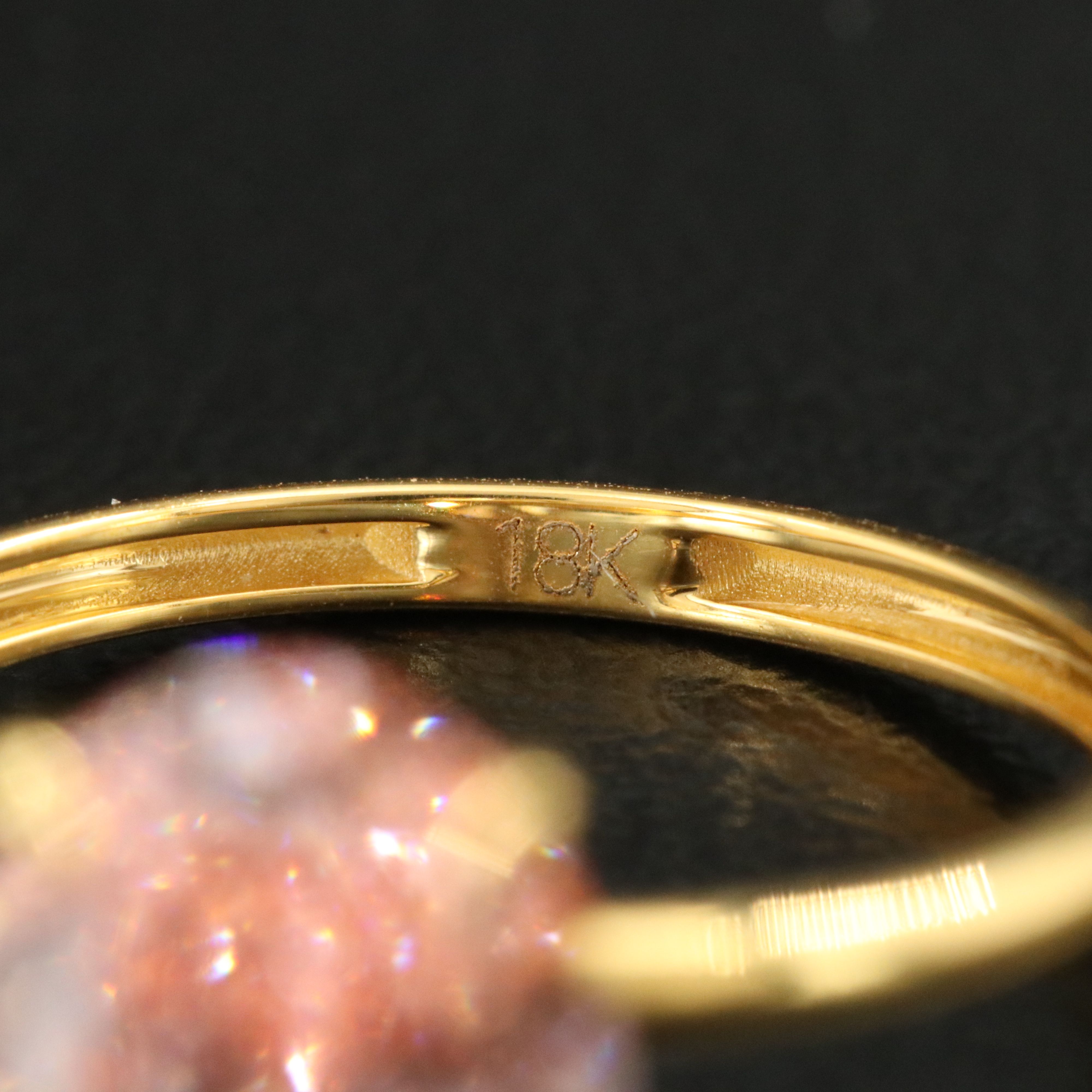 18K 3.09 CT Lab Grown Fancy Pink Diamond Solitaire Ring with IGI Report